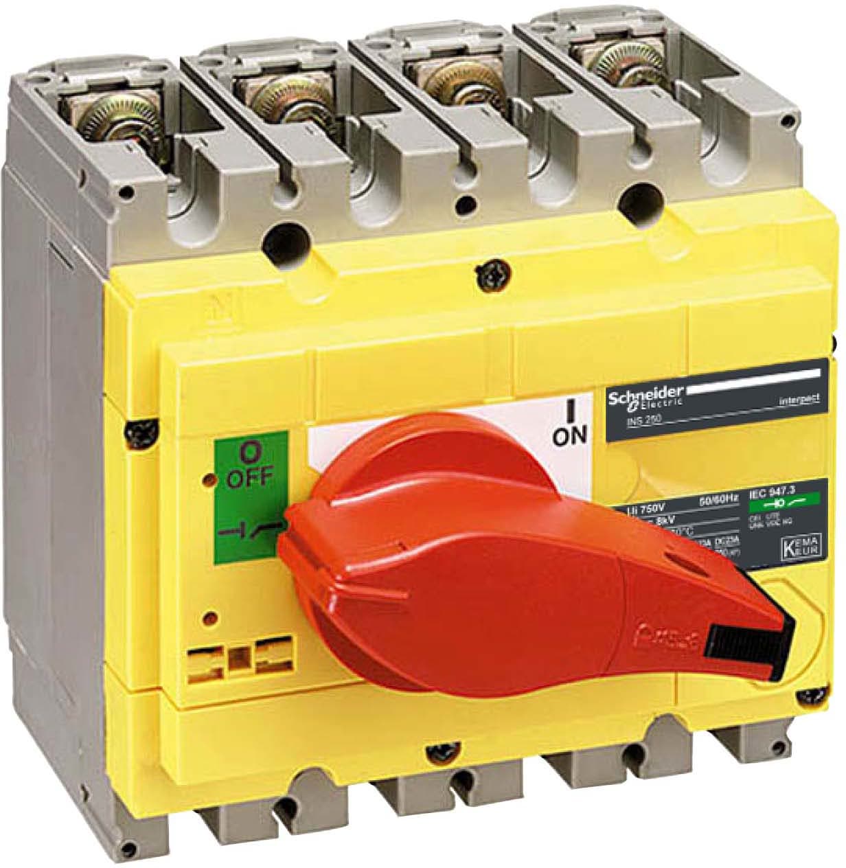 Schneider Electric - ComPacT INS - Interrupteur sectionneur - INS250 4P 160A - poignée rouge