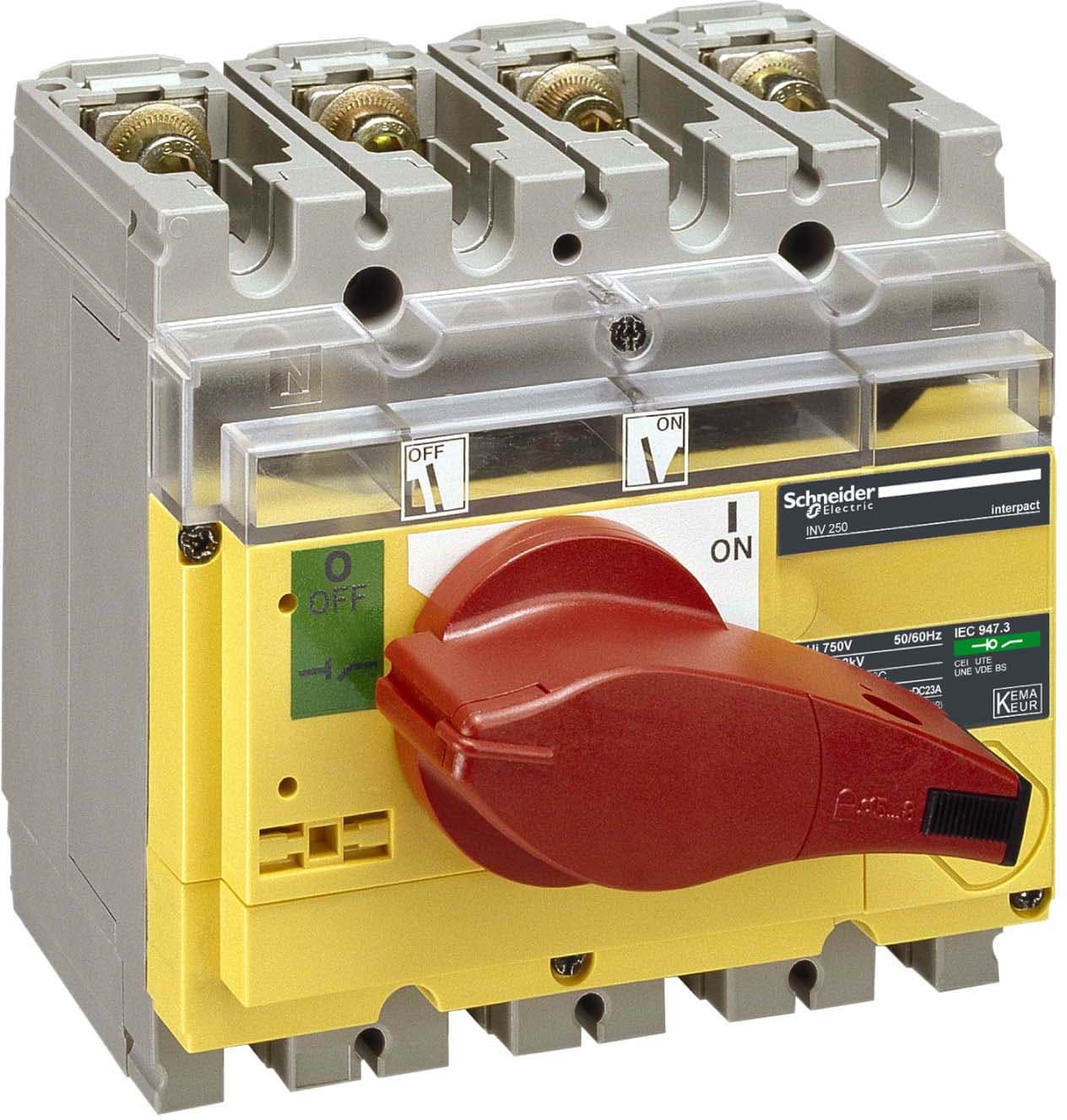 Schneider Electric - interrupteur sectionneur à coupure visible - poignée rouge - INV100 3P 100A