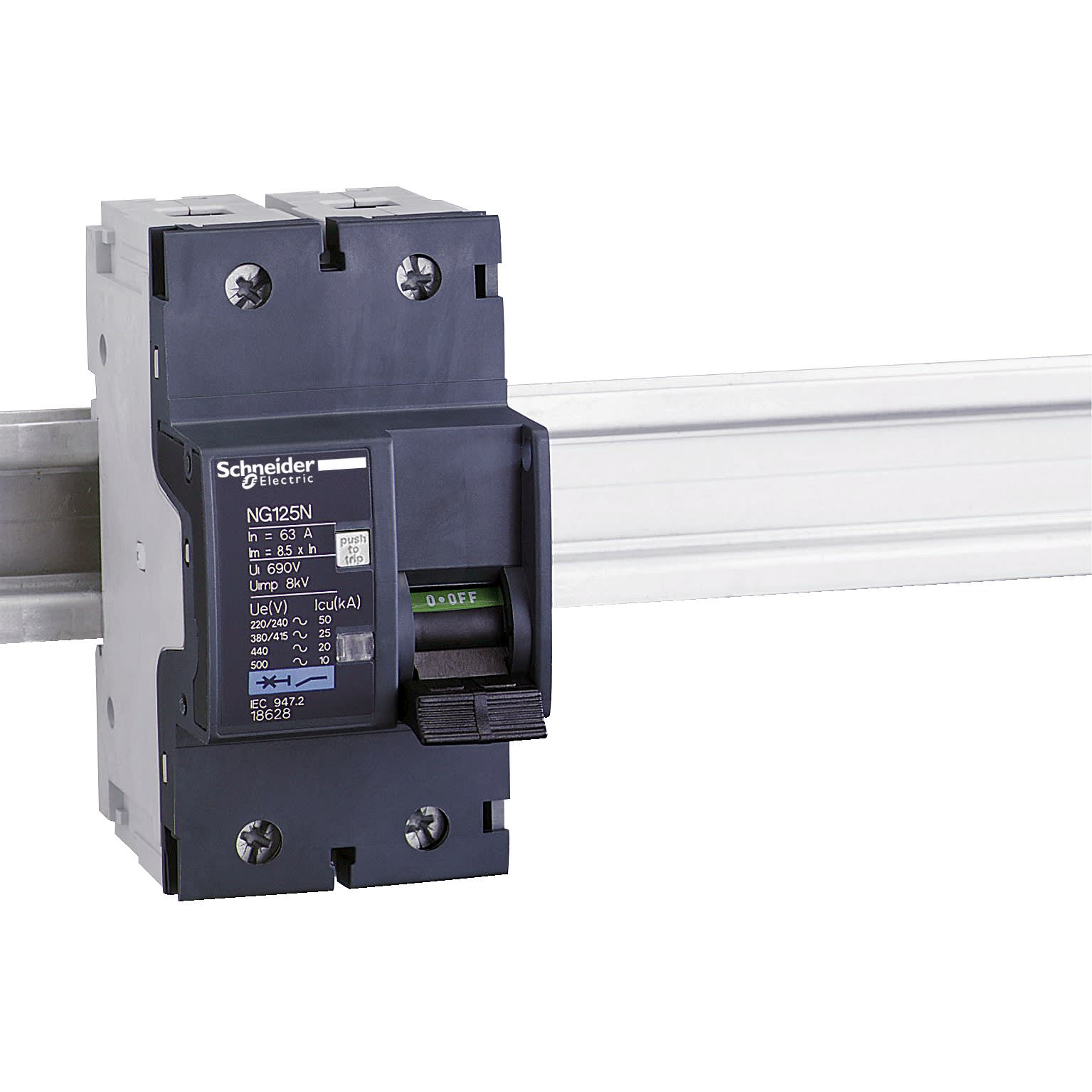 Schneider Electric - Acti9 NG125N - Disjoncteur modulaire - 2P - 80A - Courbe C - 25kA