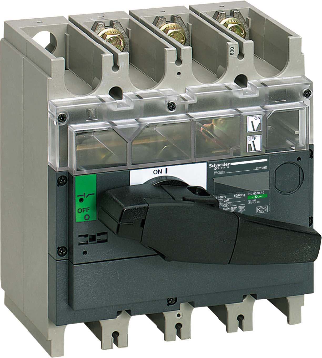 Schneider Electric - interrupteur sectionneur à coupure visible - poignée noire - INV400 3P 400A