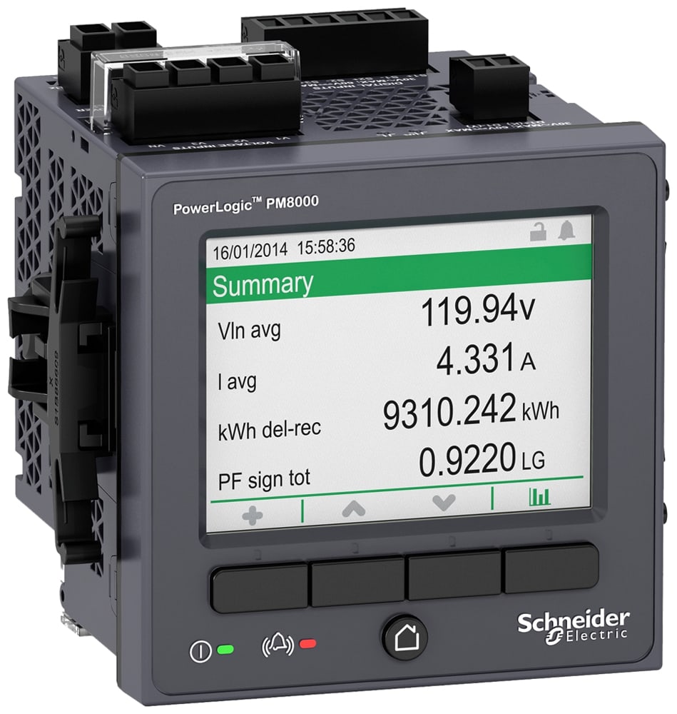Schneider Electric - PowerLogic PM8000 avancée - centrale mesure - écran intégré - 20-60Vcc