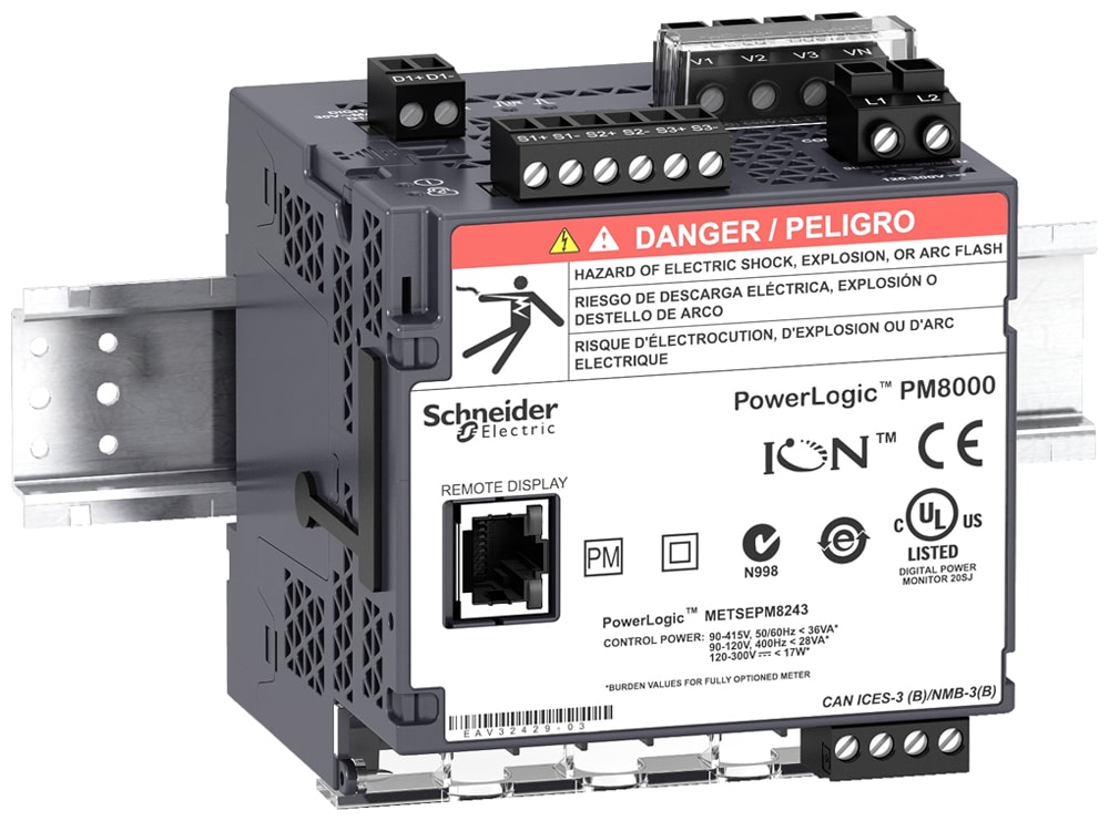 Schneider Electric - PowerLogic PM8000 essentielle -centrale mesure - sans écran - 20-60Vcc