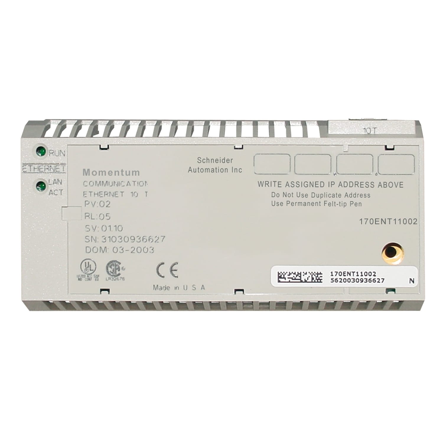 Schneider Electric - Modicon Momentum - adaptateur de communication Ethernet TCP-IP - 10Mbit-s