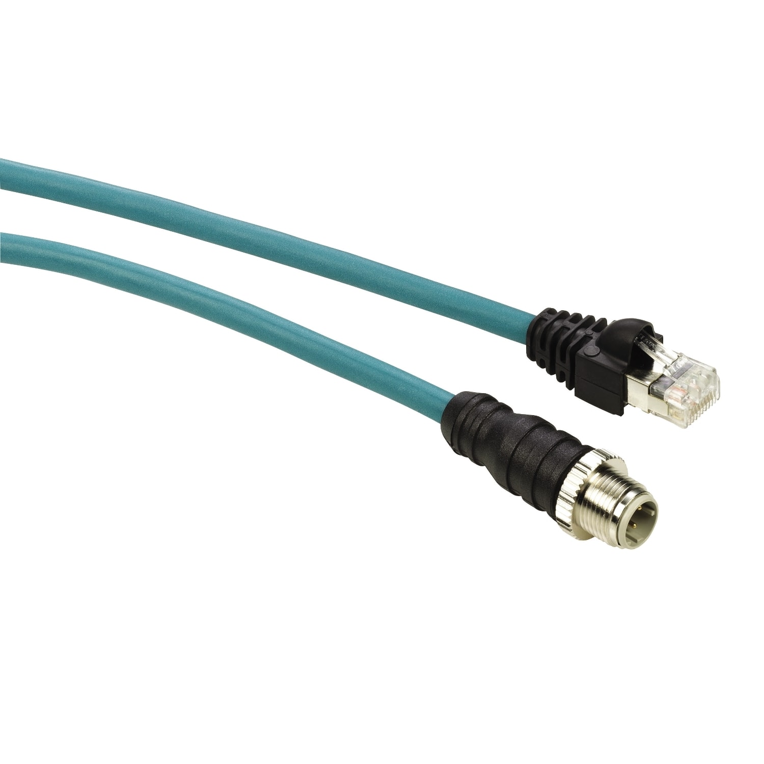 cable Ethernet - cordon droit - IP67 - M12-RJ45 - 1 m - CE-UL
