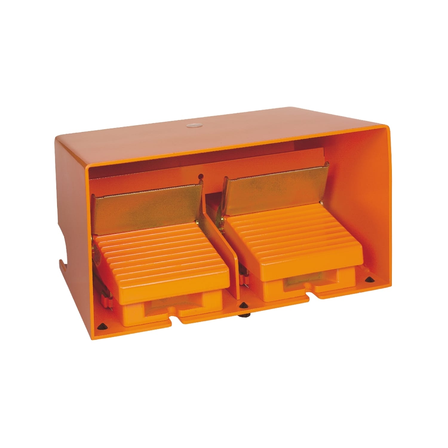 Schneider Electric - Preventa XPER - inter. a pied - double - avec capot - metal.- orange - 4O+4F