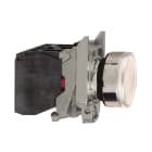 Schneider Electric - Harmony XB4 - poussoir lumineux - 1F+1O - blanc - Ø22 - alim directe < 250V