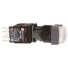 Schneider Electric - Harmony XB6 - bouton-pous. lum. - Ø16mm - à imp. dépassant - 24V - 1O+1F - blanc