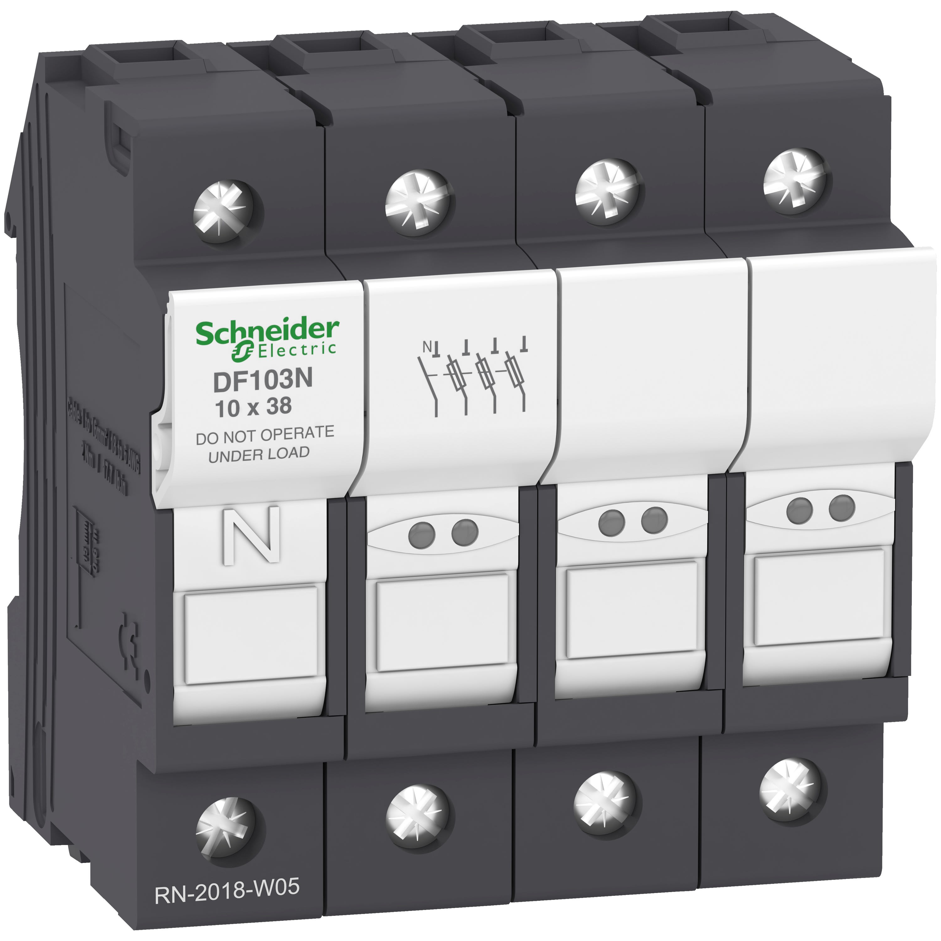Schneider Electric - TeSys - porte-fusible - 3P/N - 32A - pour fusible 10x38mm