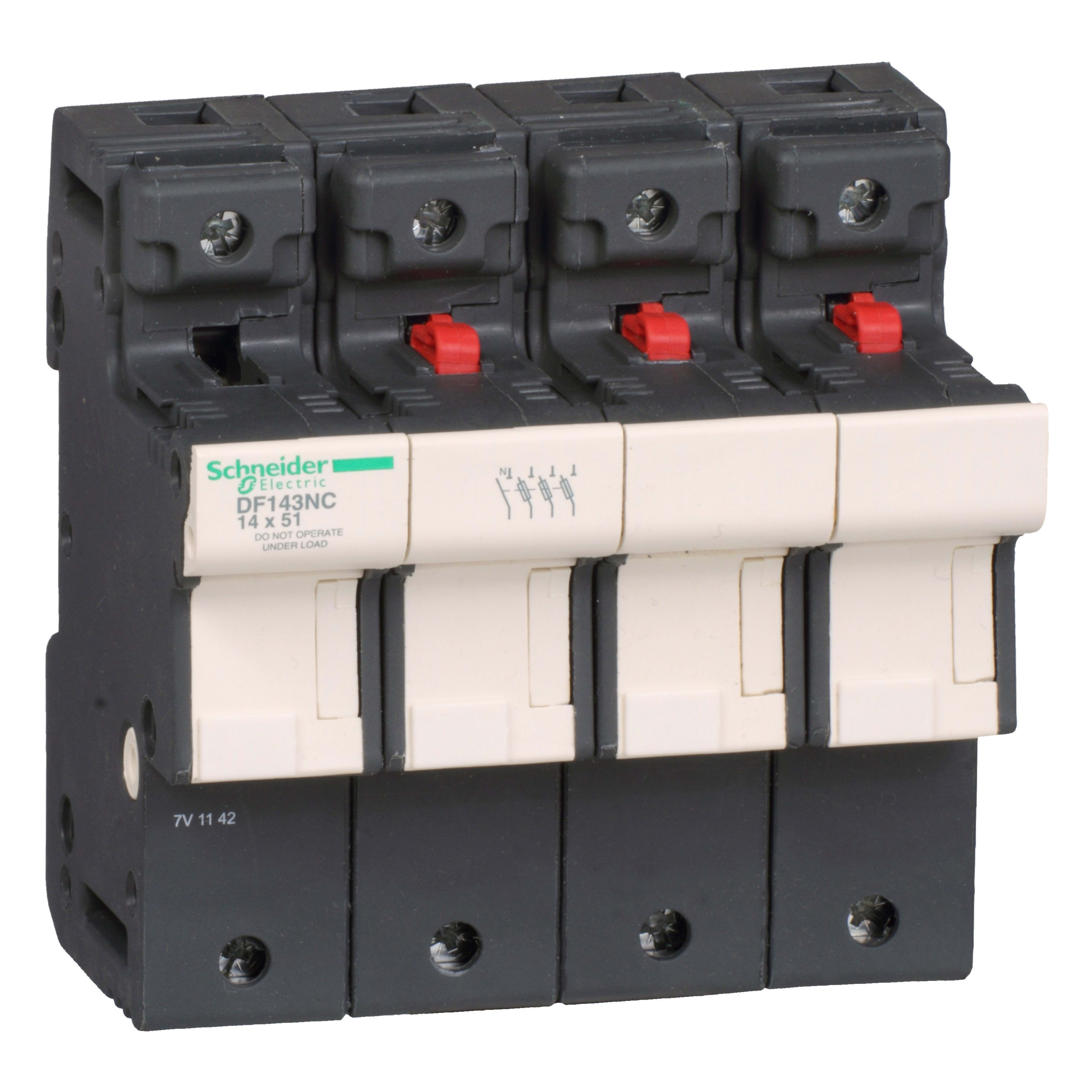 Schneider Electric - TeSys - porte-fusible - 3P/N - 50A - pour fusible 14x51mm