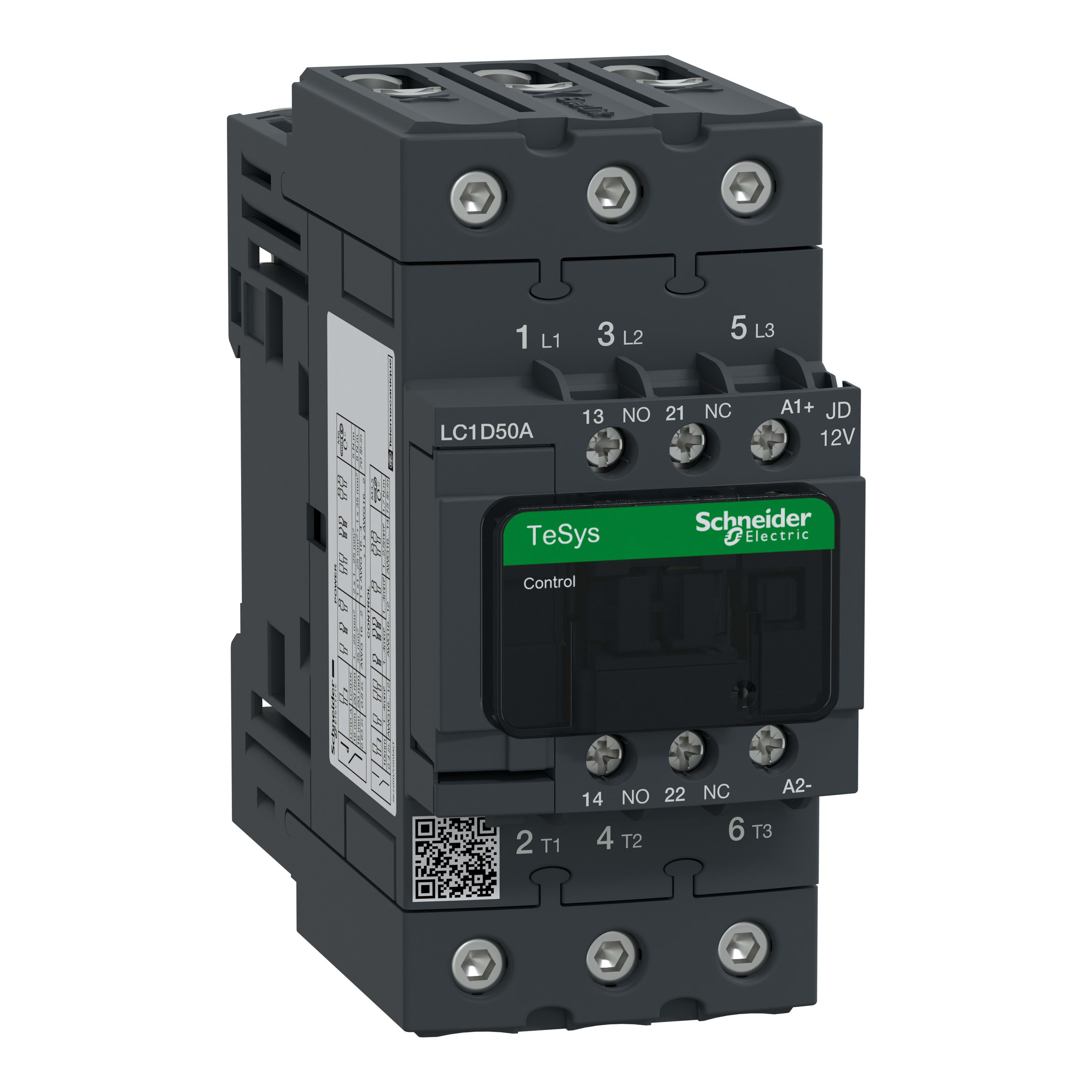 Schneider Electric - TeSys LC1D - contacteur - 3P - AC-3 440V - 50A - bobine 12Vcc