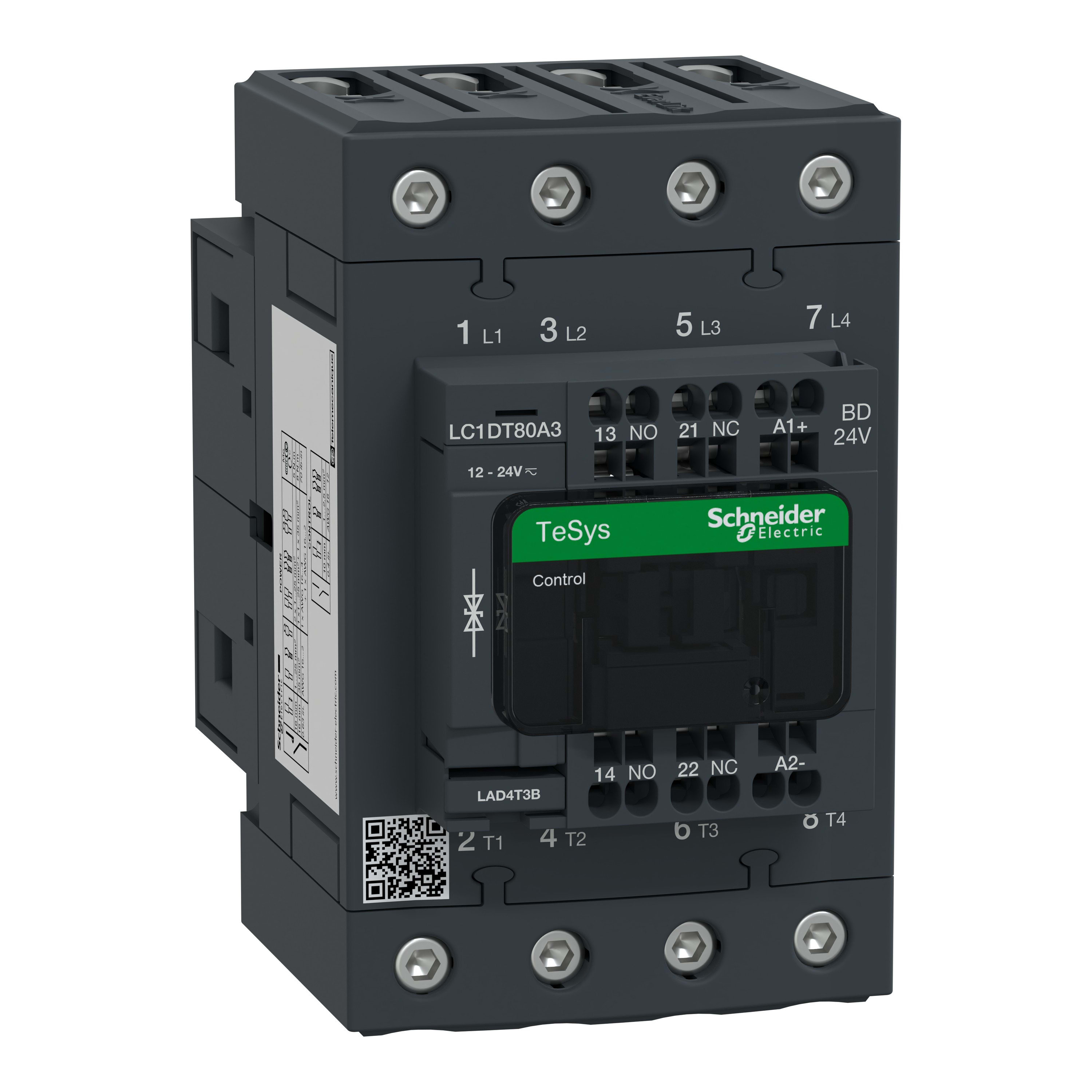 Schneider Electric - TeSys D - Cont tetra everlink 4p ac1 415v 80 a ctrl ress bob 24v cc
