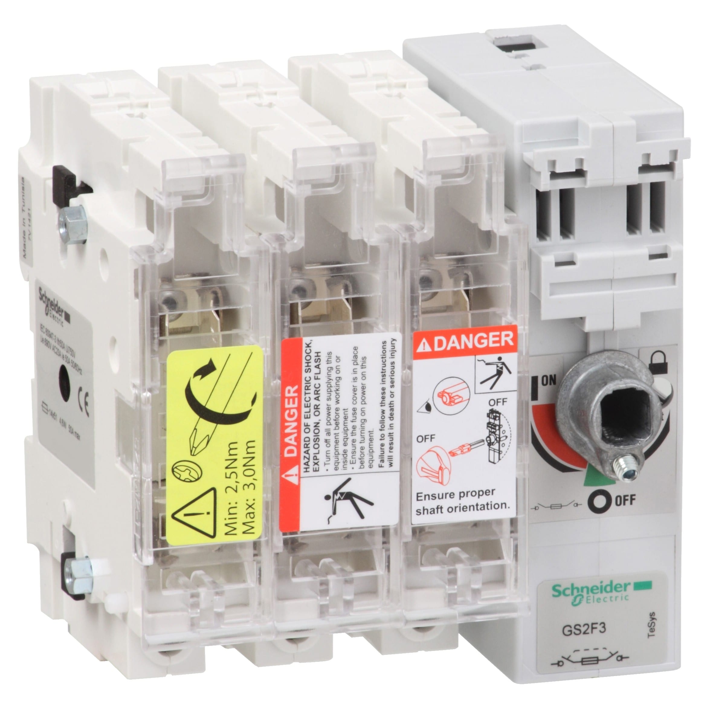 Schneider Electric - TeSys GS - interrupteur sectionneur fusible - 3P - 50A - 14x51 mm