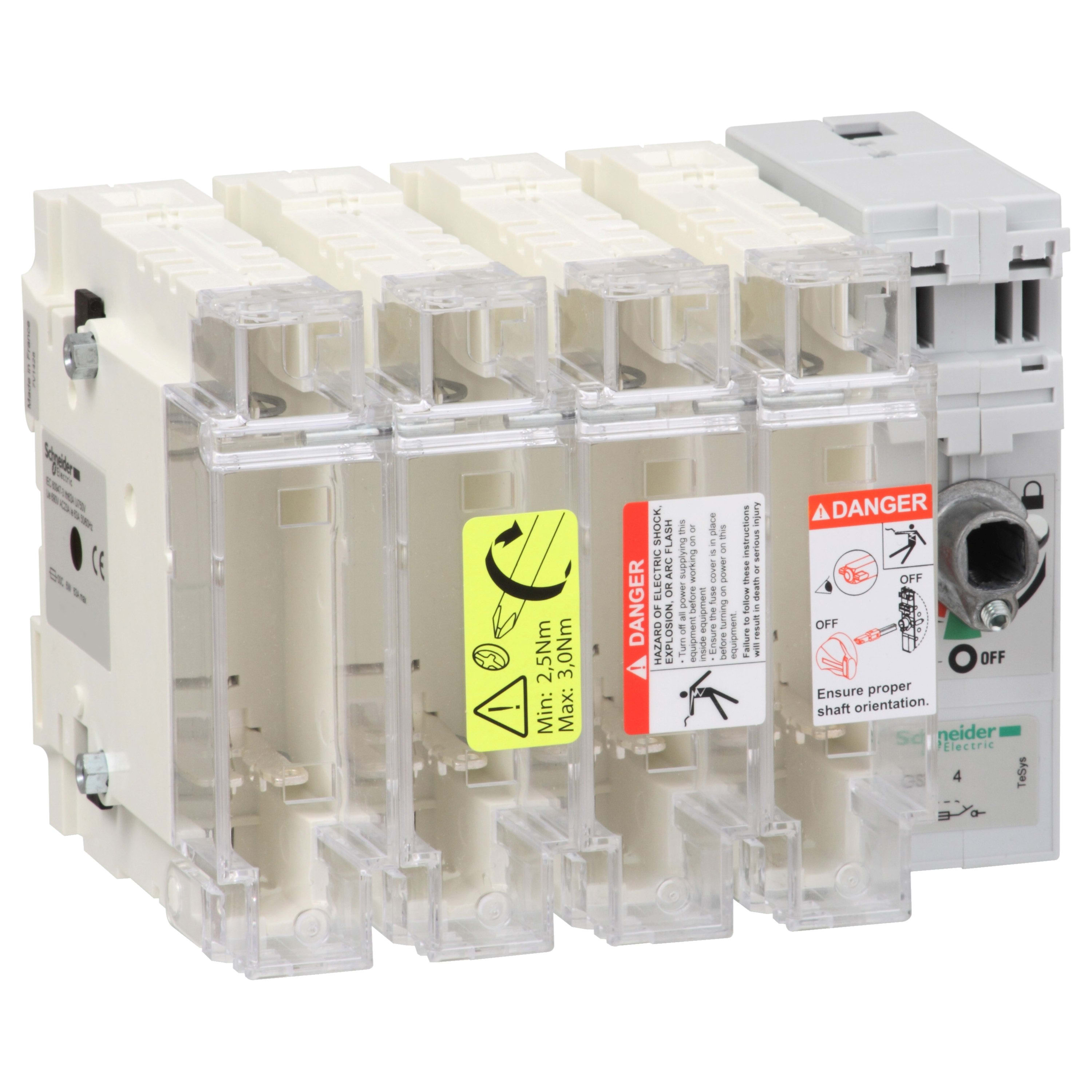 Schneider Electric - TeSys GS - interrupteur sectionneur fusible - 4P - 125A - 22x58 mm