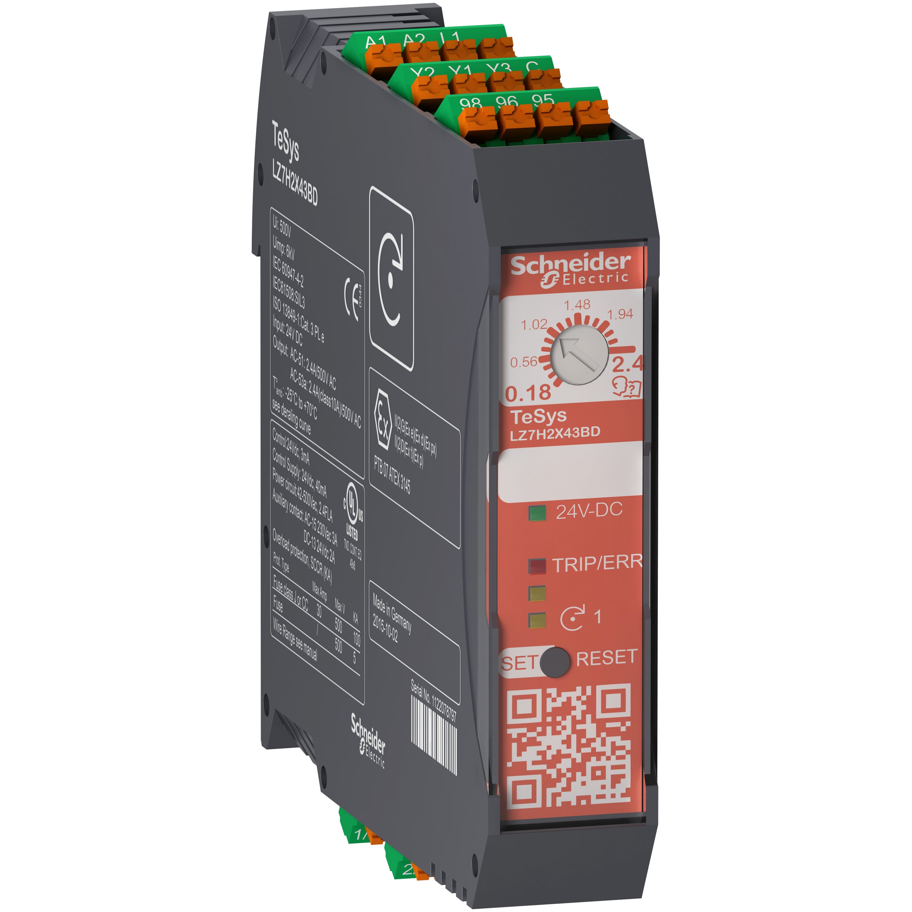 Schneider Electric - TeSys H - démarreur hybride - 1 sens - 0,75kW 400V - 24Vcc - ressort - Safety