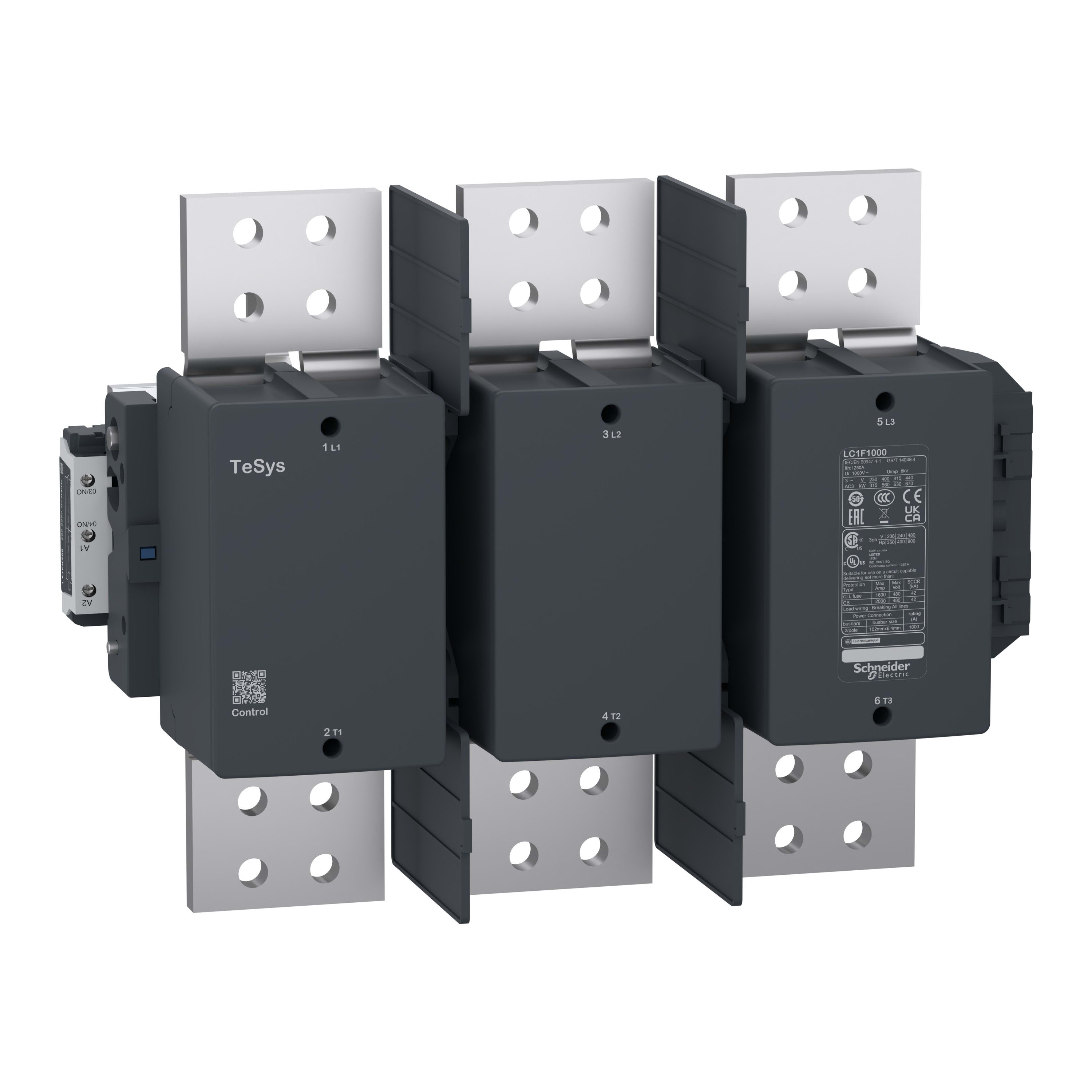Schneider Electric - TeSys F - contacteur moteur - 3P - 1000A 415V AC3 - circuit commande 400VCA