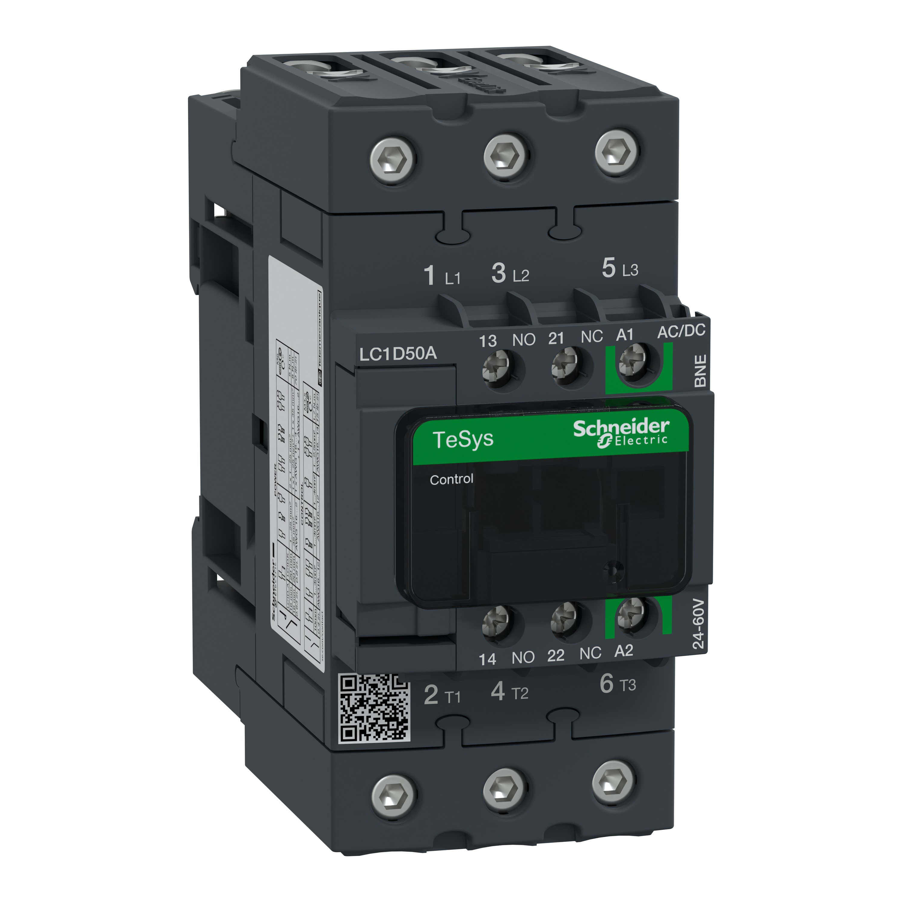 Schneider Electric - TeSys D - contacteur - 3P(3NO) - AC3 - <lt/>= 440V 50A - 24 à 60Vca-cc - Everlin