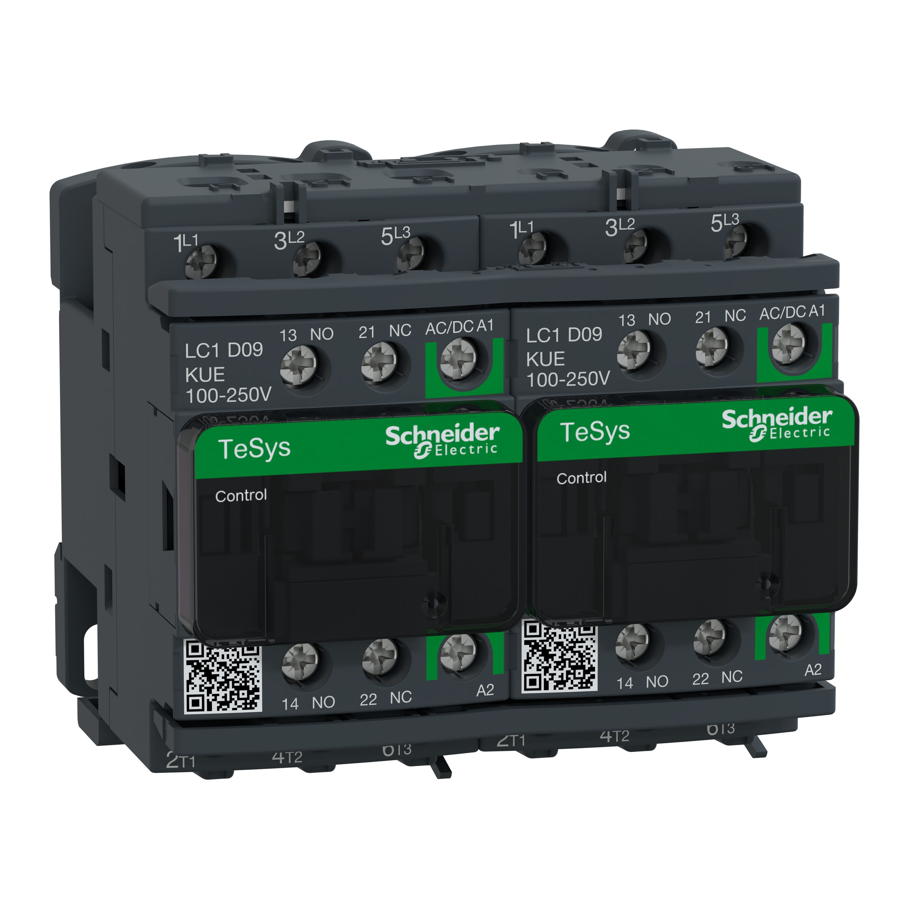 Schneider Electric - TeSys D - contacteur inverseur - 3P(3 NO) - AC3 - <= 440V 9A - 100 à 250Vca-cc