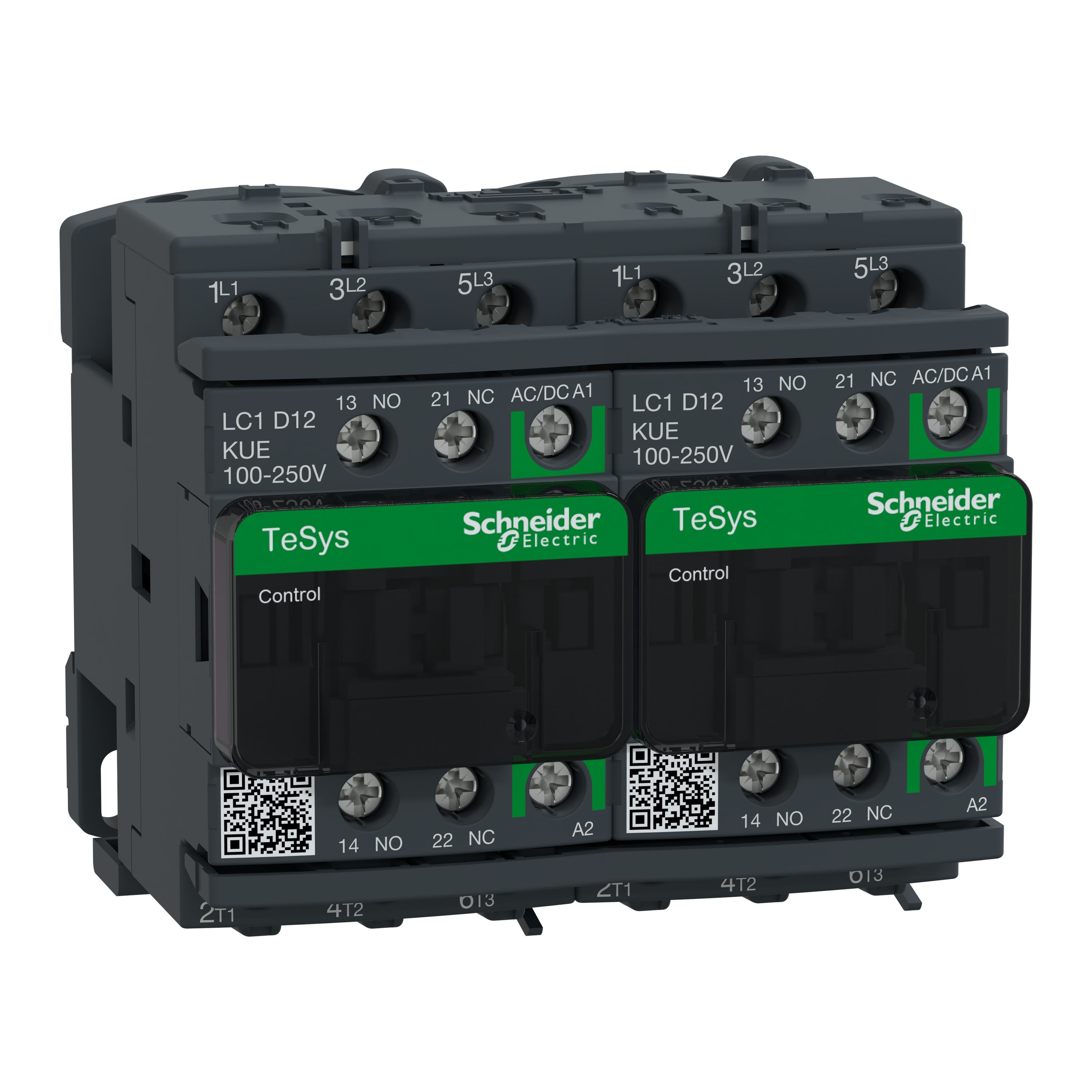 Schneider Electric - TeSys D - contacteur inverseur - 3P(3 NO) - AC3 - <= 440V 12A - 100 à 250Vca-cc