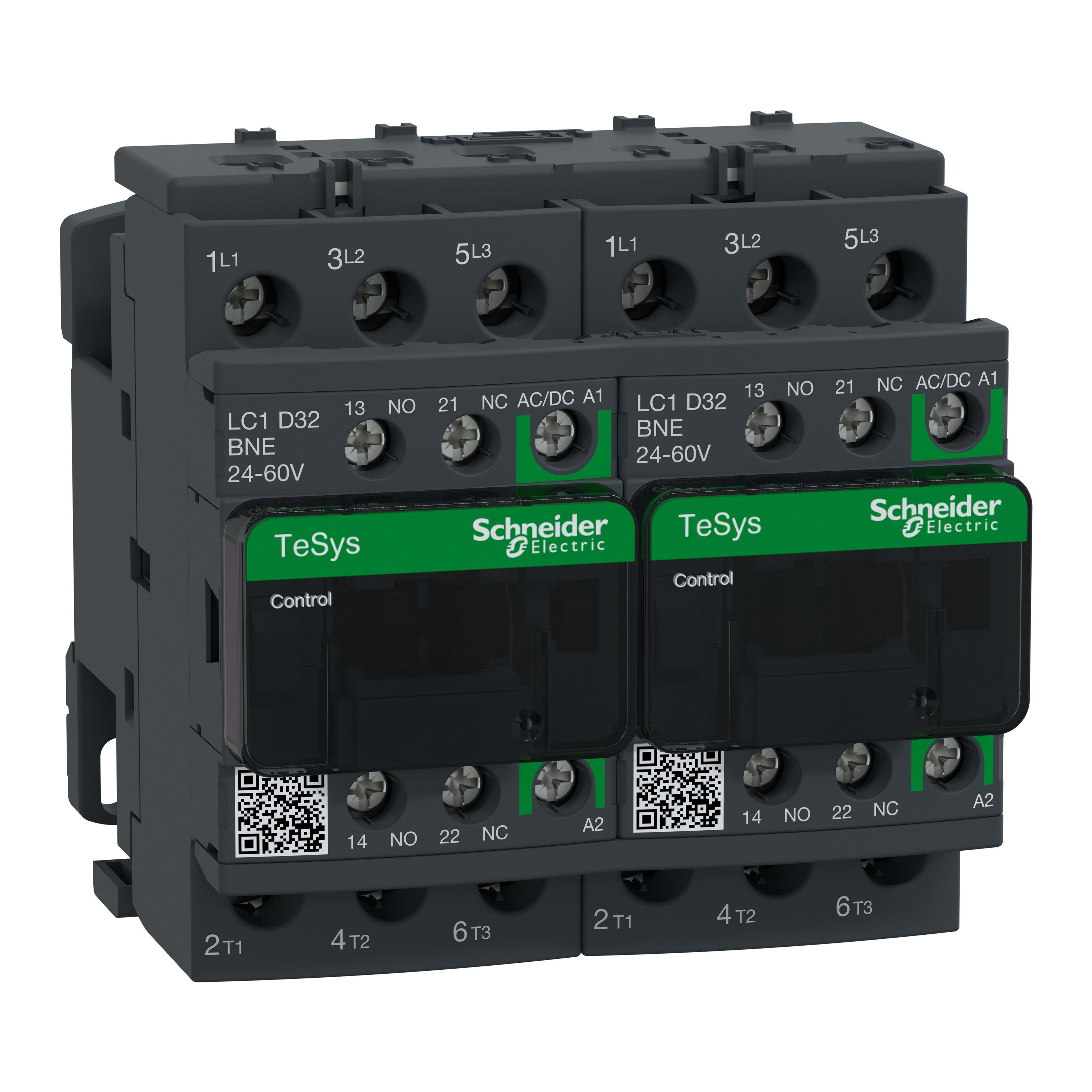 Schneider Electric - TeSys D - contacteur inverseur - 3P(3 NO) - AC3 - <= 440V 32A - 24 à 60Vca-cc