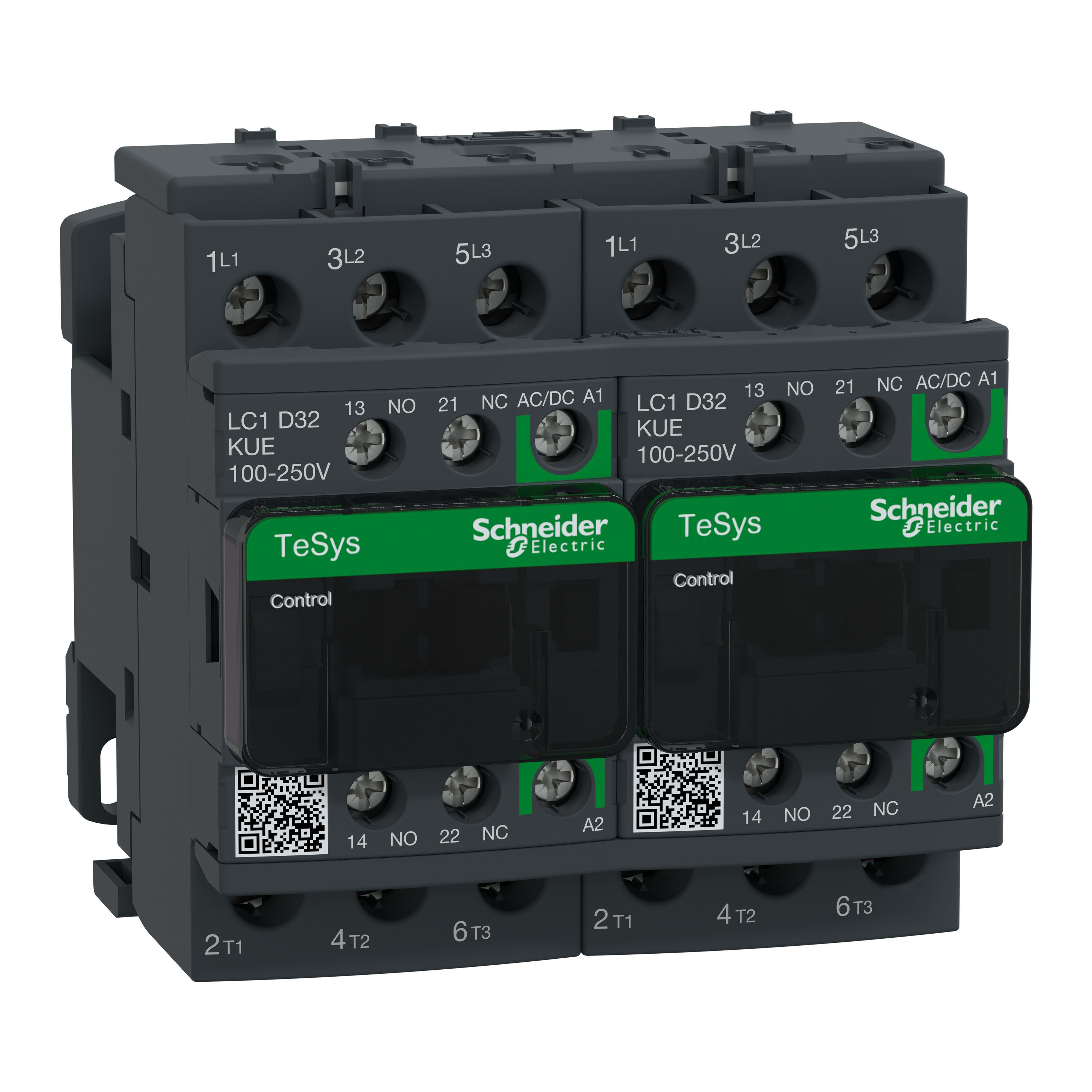 Schneider Electric - TeSys D - contacteur inverseur - 3P(3 NO) - AC3 - <= 440V 32A - 100 à 250Vca-cc