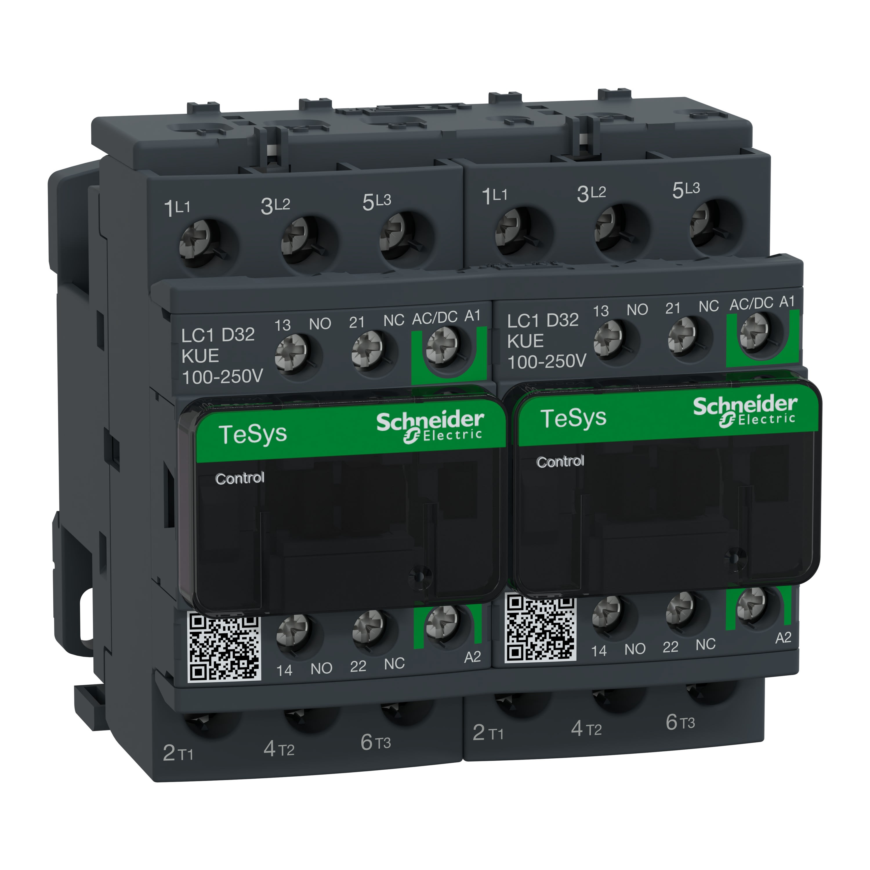 Schneider Electric - TeSys D - contacteur inverseur - 3P(3 NO) - AC3 - <= 440V 32A - 100 à 250Vca-cc