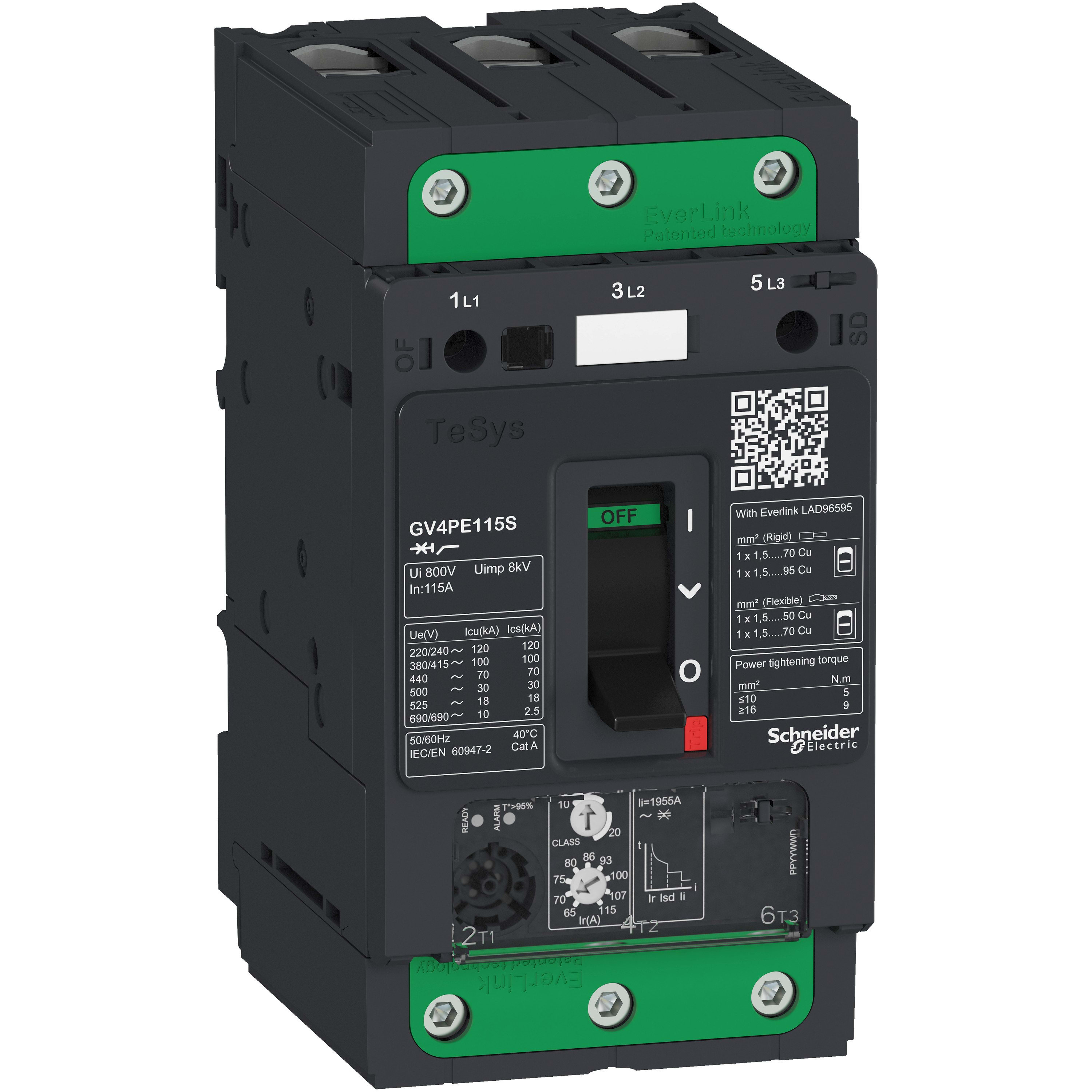 Schneider Electric - TeSys GV - disjoncteur magnéto-thermique - In 80A - 50kA - Everlink