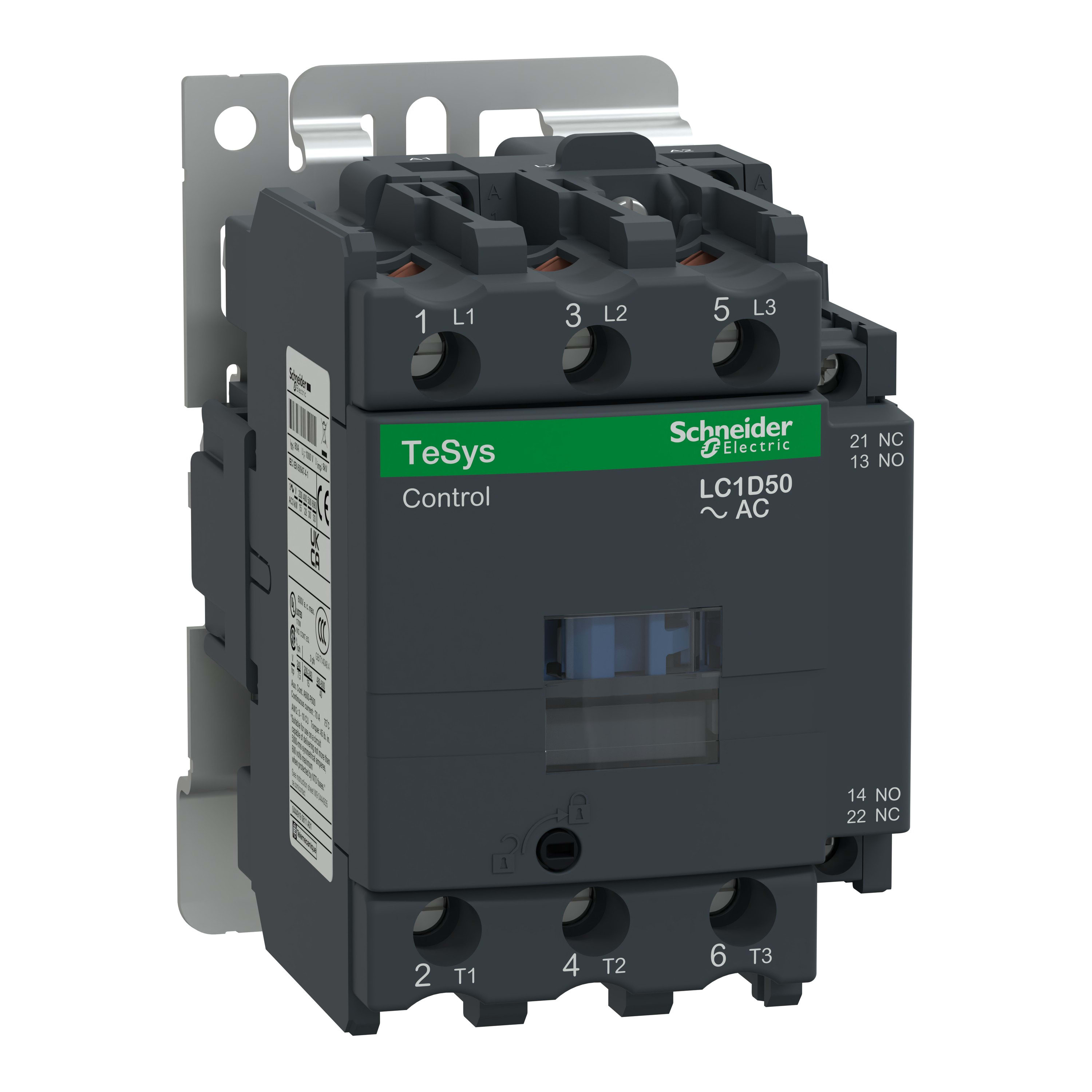 Schneider Electric - TeSys D - contacteur EN60335 - 3P (3NO) + 1NO + 1NF - AC3 <=440V 50A - 230Vca