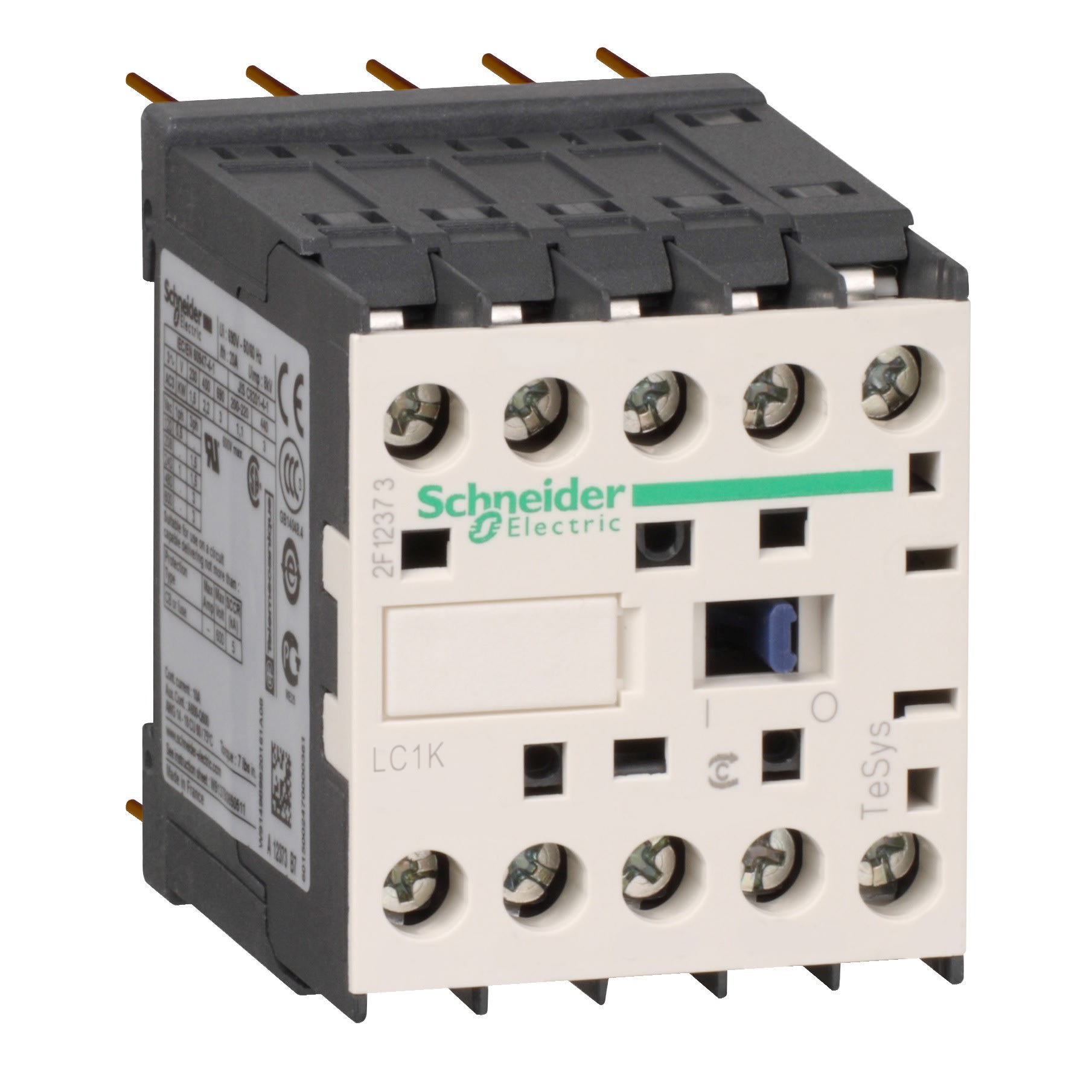 Schneider Electric - TeSys K - contacteur EN 60335 3P(3 NO) + 1NF - AC3 <=440V 12A - 12Vcc - CI