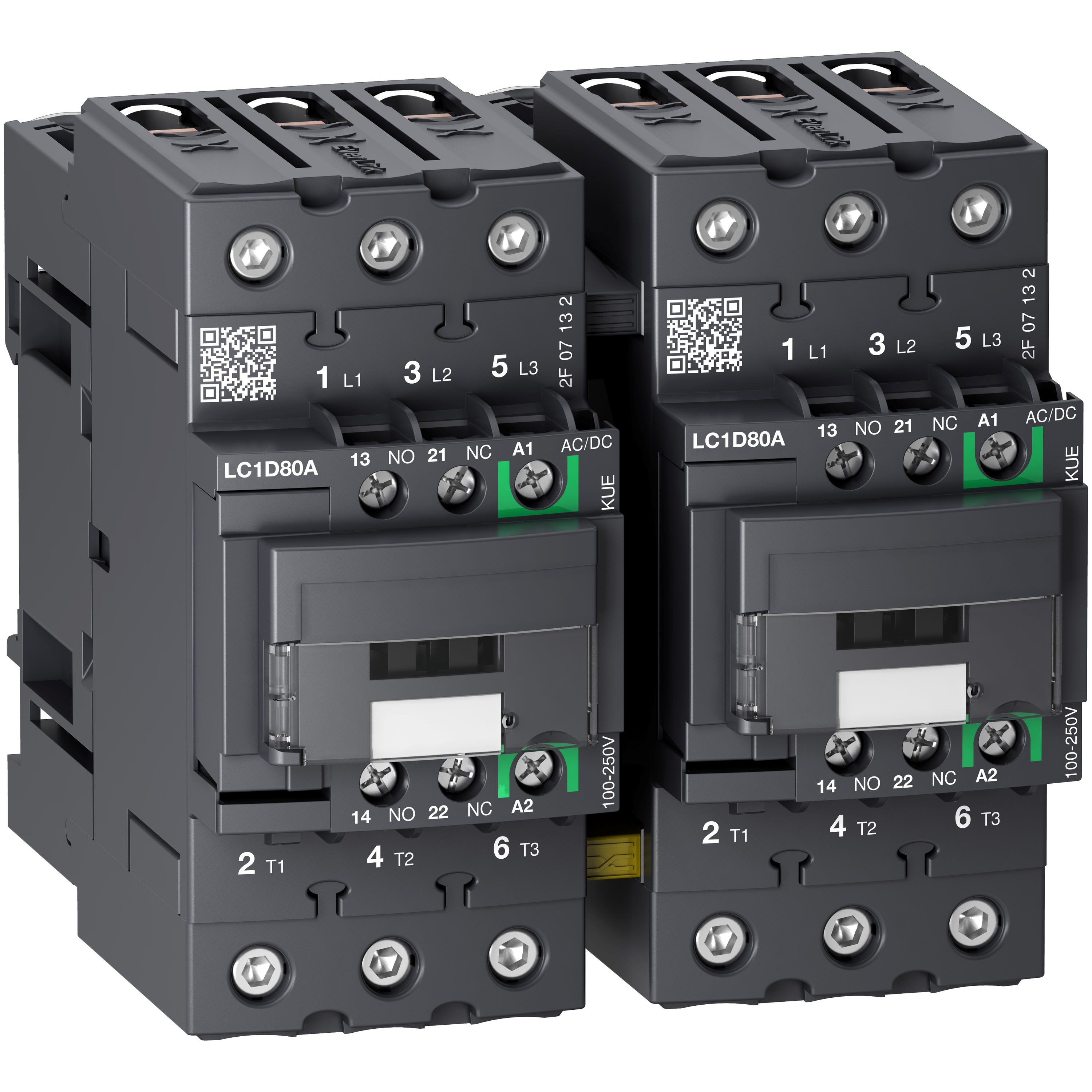 Schneider Electric - TeSys D - contacteur inverseur - 3P(3 NO) - AC3 - <= 440V 80A - 24Vcc - Everlink