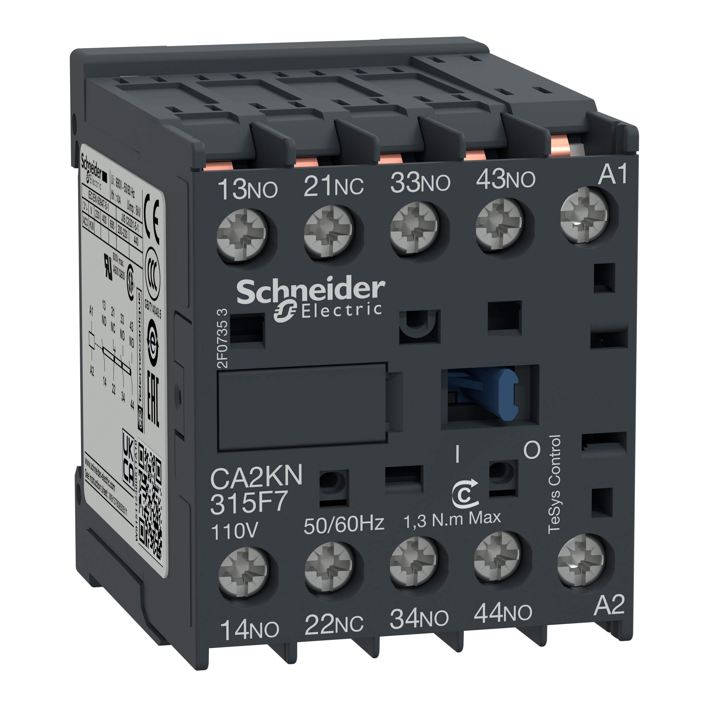 Schneider Electric - TeSys CA2K - contacteur - 3F+1O - instantané - 10A - 110Vca