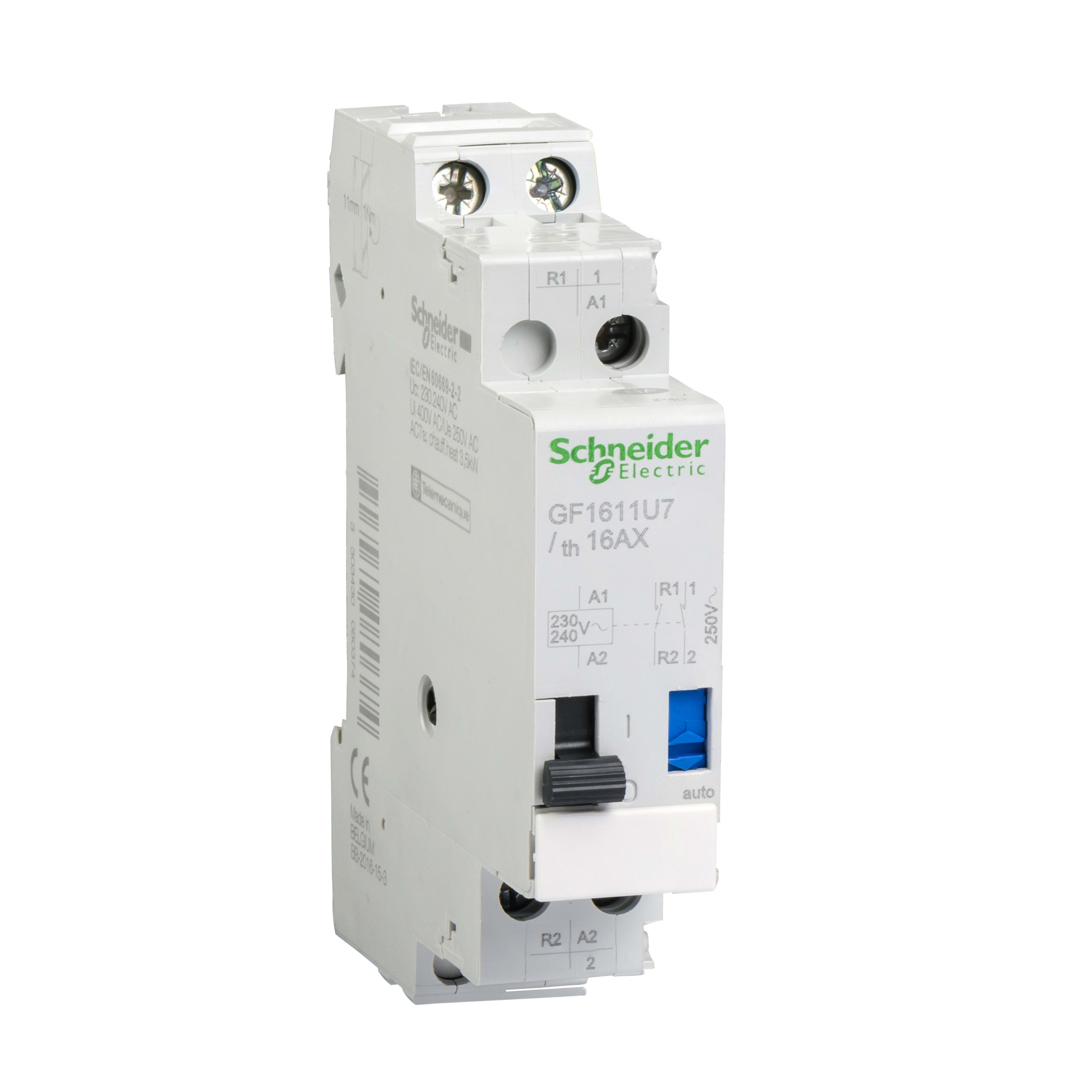 Schneider Electric - TeSys GF16 - télérupteur - bobine 230..240V 50/60Hz - 1O+1F 16A