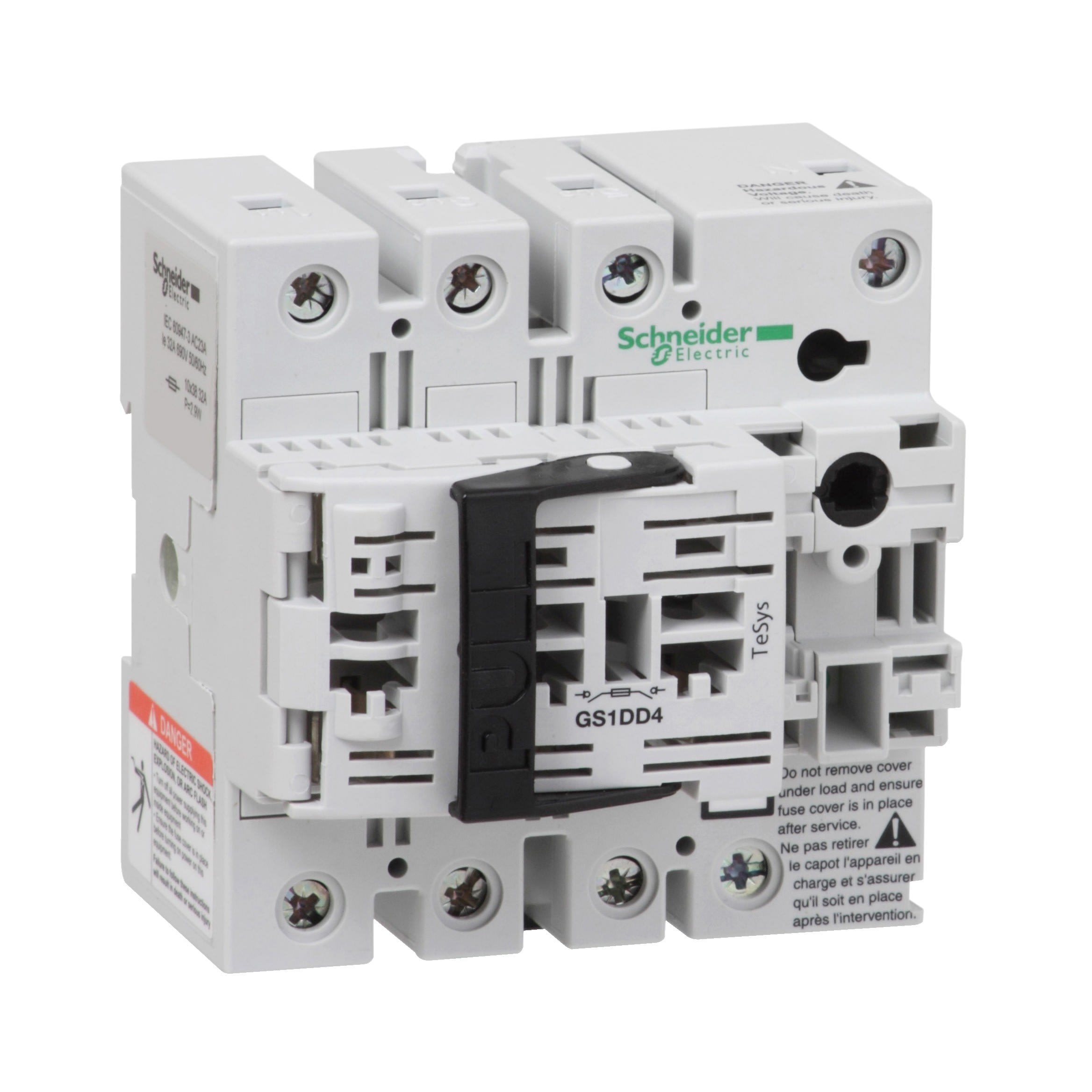 Schneider Electric - TeSys GS1 - bloc de base interrupteur-sectionneur fusible - 3P+N 3F - NFC - 32A