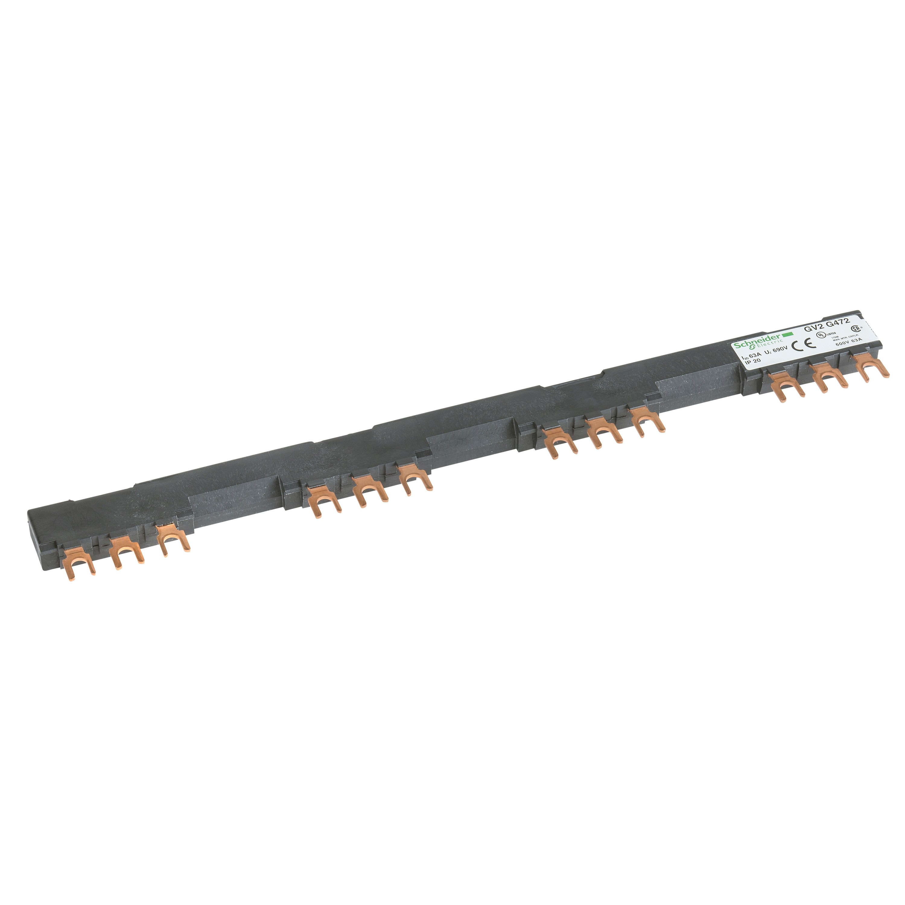 Schneider Electric - TeSys GV - jeu de barre tripolaire - 63A - 4 dérivations - pas 72 mm