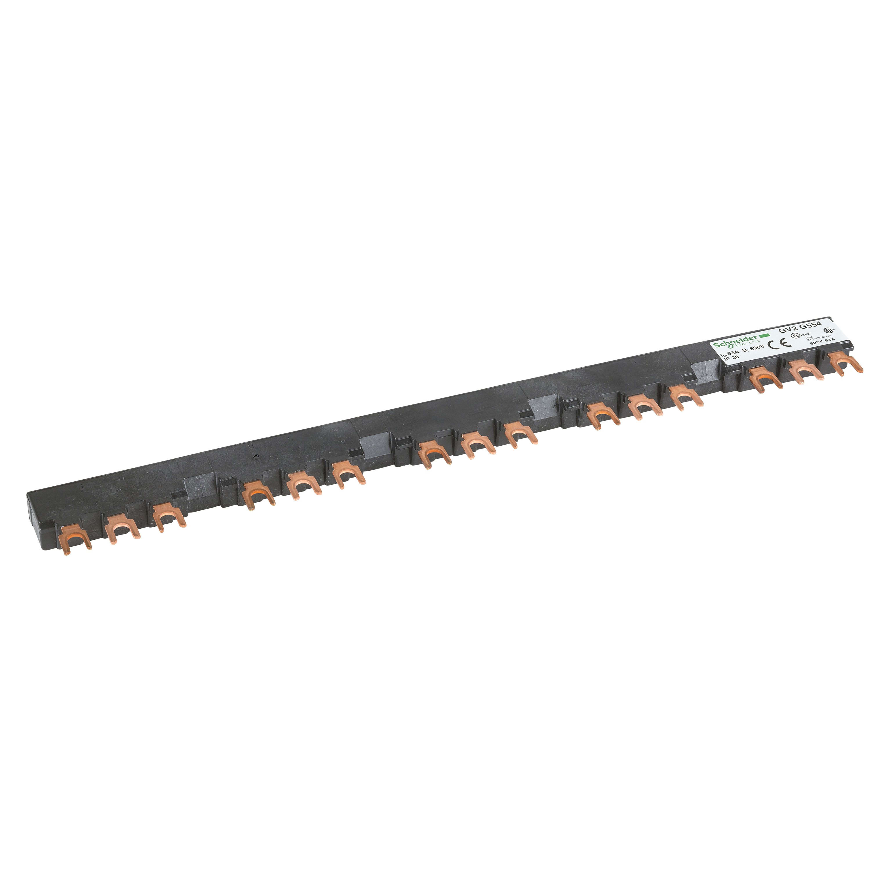 Schneider Electric - TeSys GV - jeu de barre tripolaire - 63A - 5 dérivations - pas 54 mm