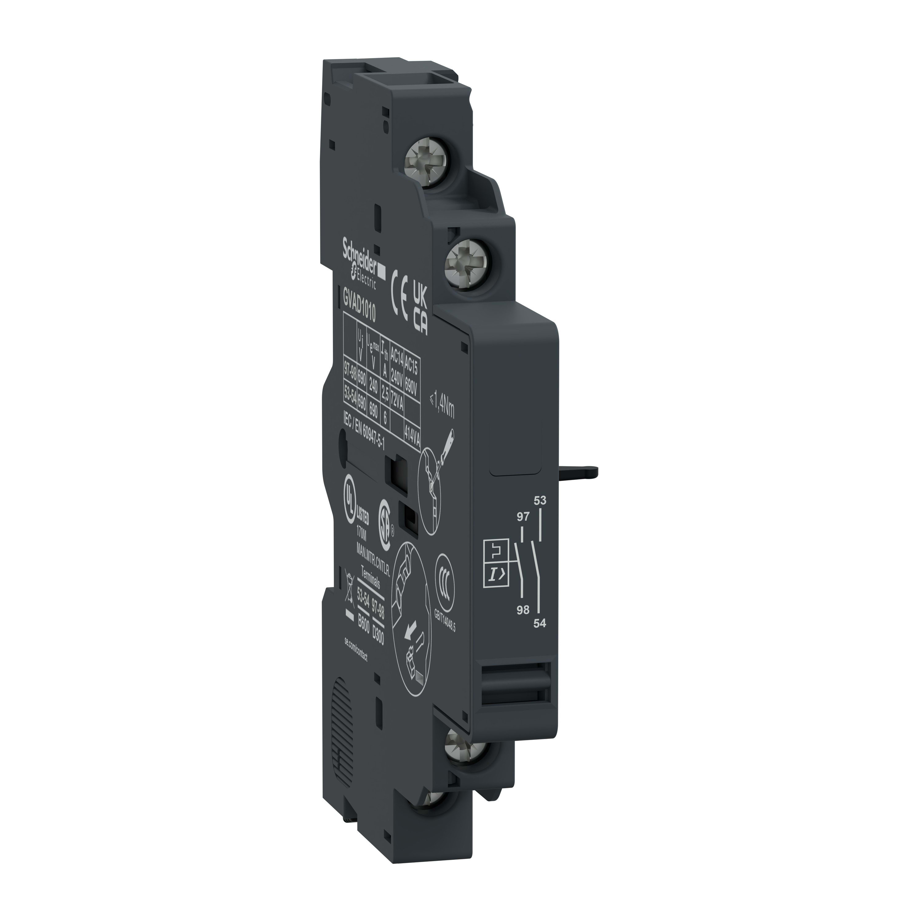 Schneider Electric - TeSys GV - contact auxiliaire - 1F+1F (défaut)
