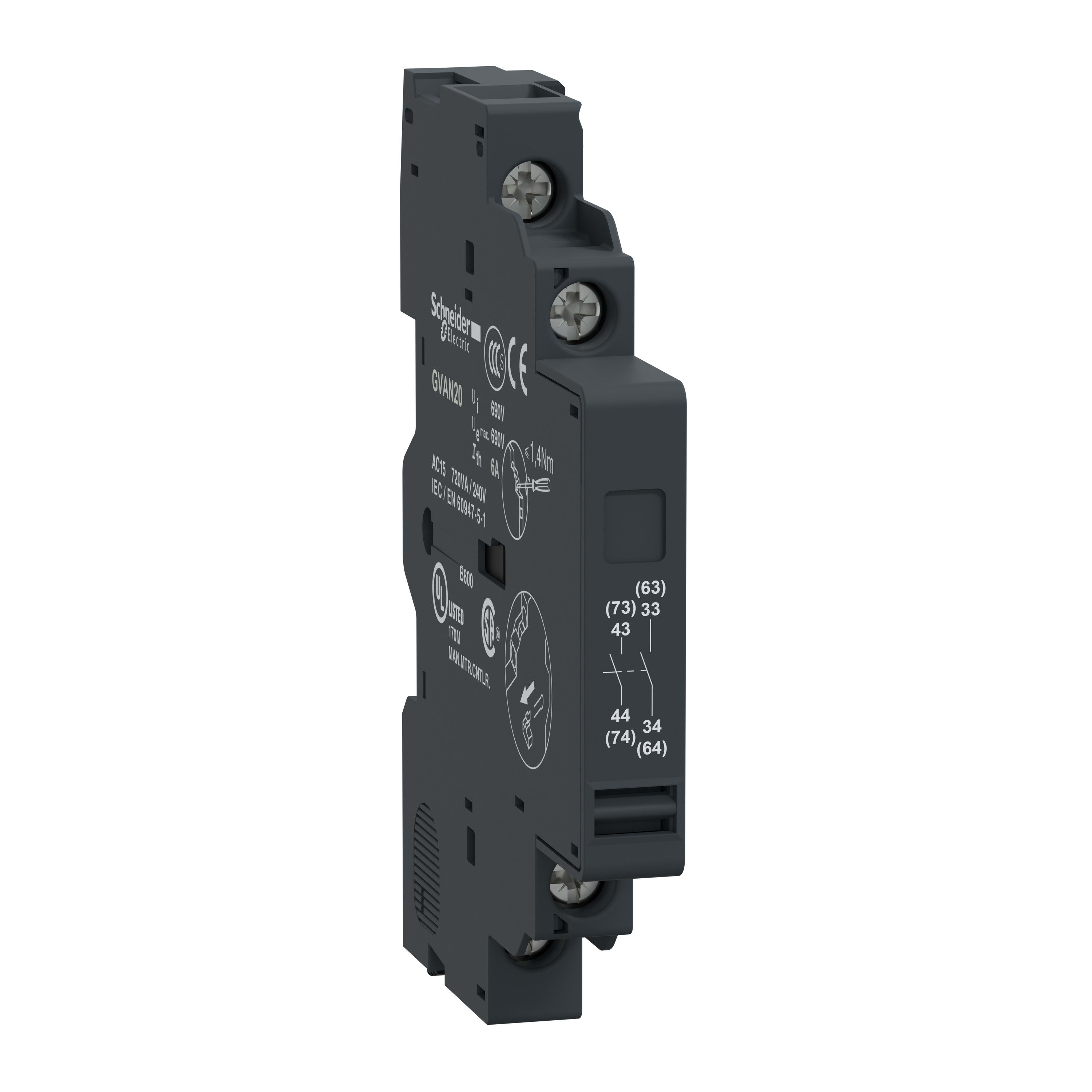 Schneider Electric - TeSys GV - contact auxiliaire - 2F