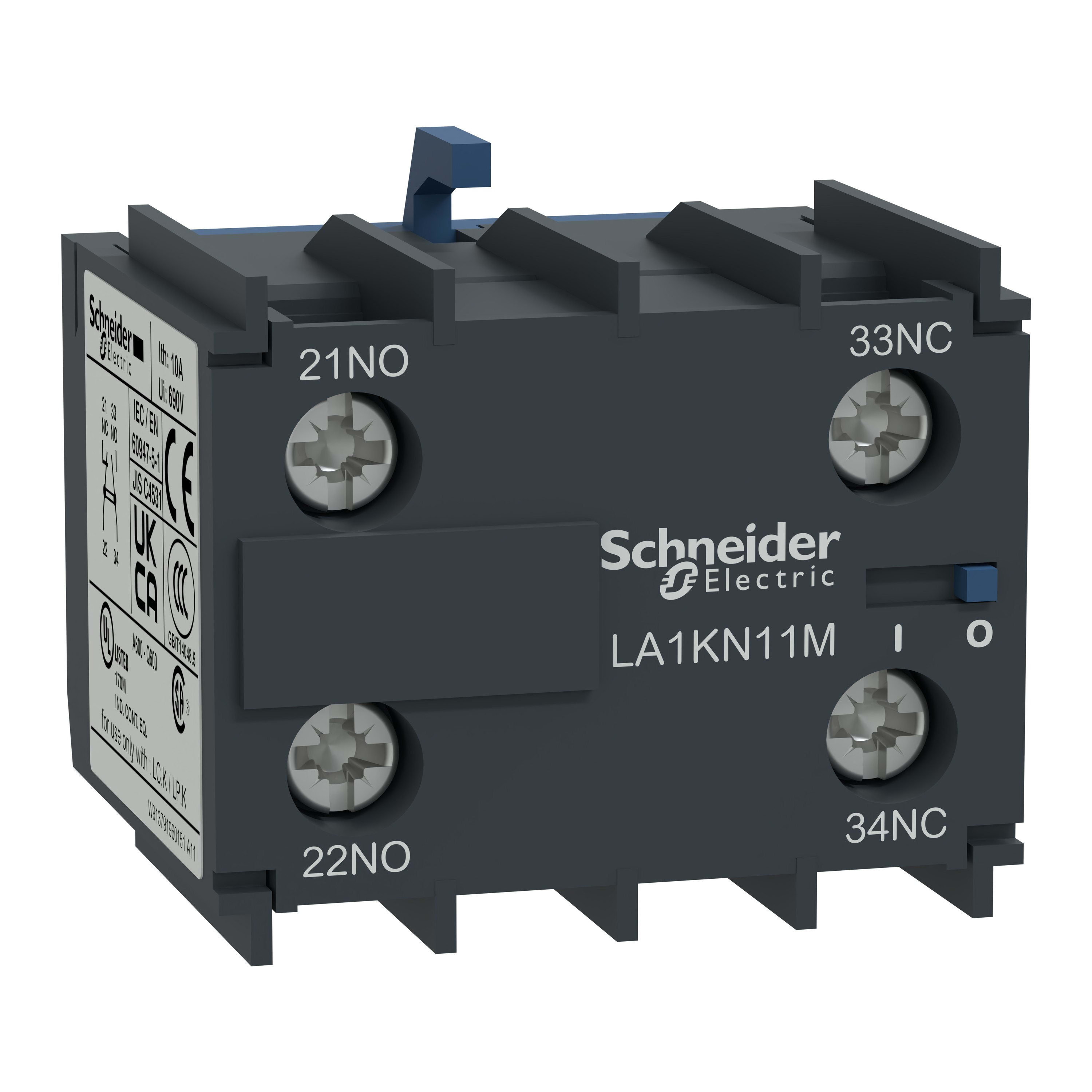 Schneider Electric - TeSys CA - bloc de contacts auxiliaires - 1F+1O - bornes à vis-étriers