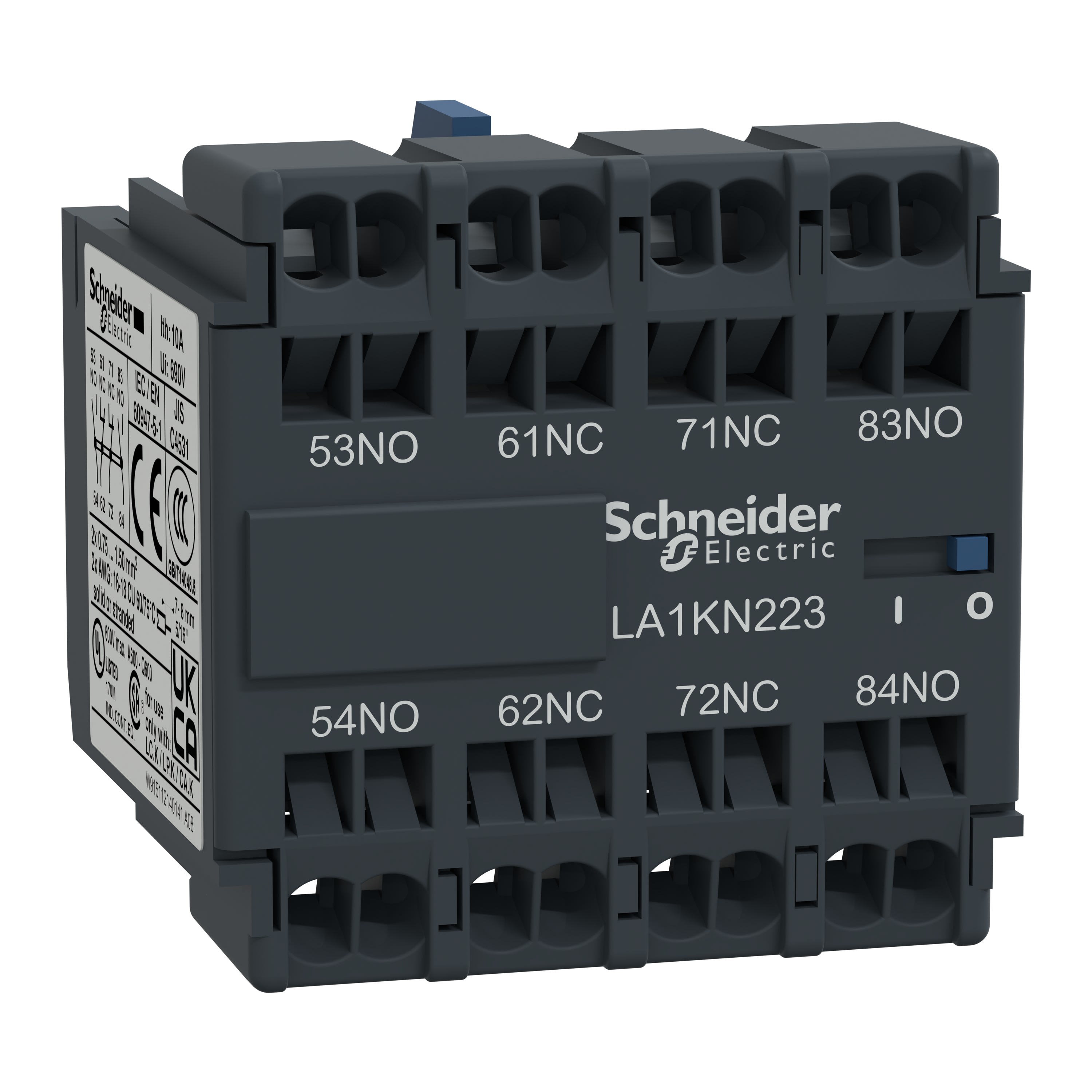 Schneider Electric - TeSys CA - bloc de contacts auxiliaires - 3F+1O - bornes à ressort