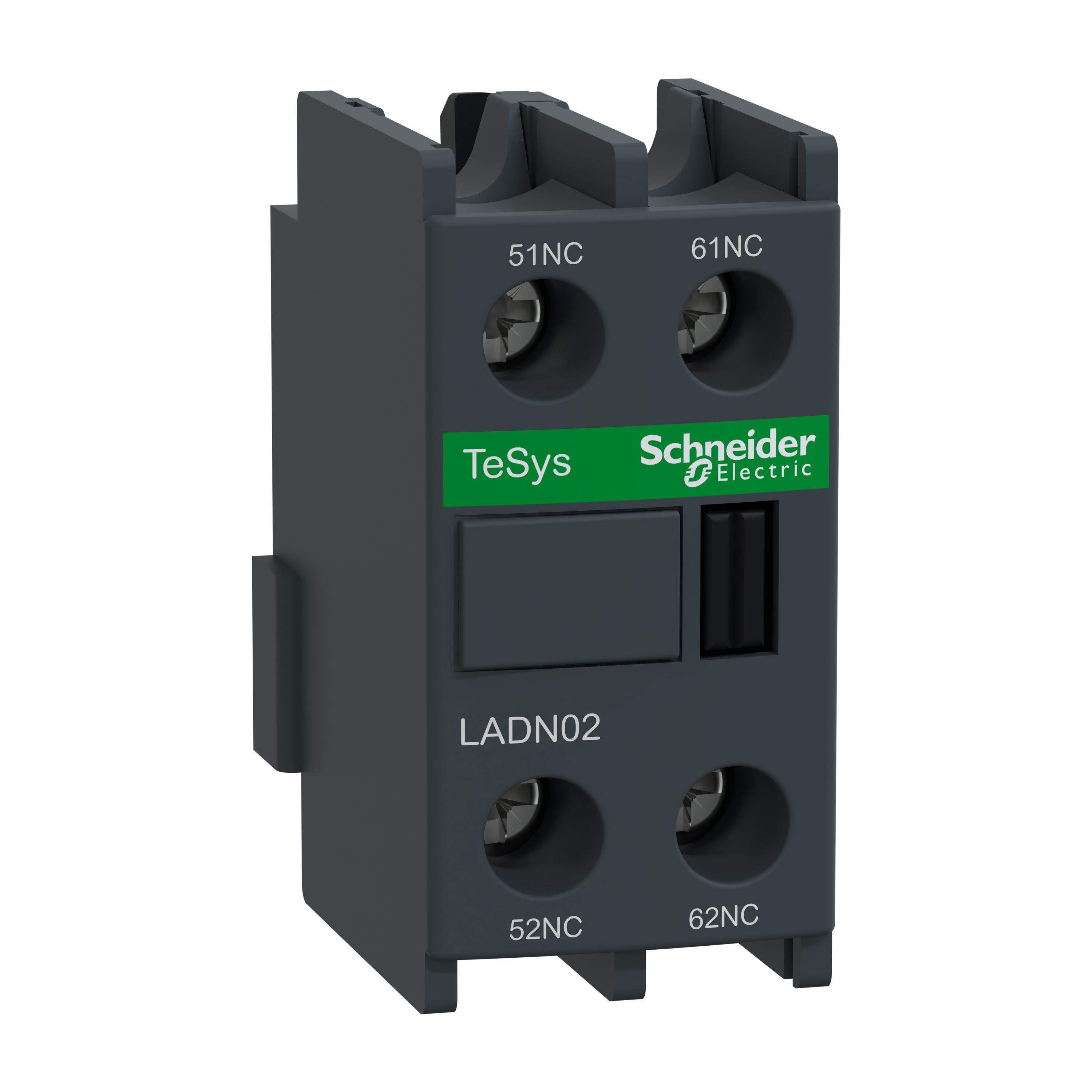 Schneider Electric - TeSys D - bloc contacts auxiliaires frontaux - 0F+2O - bornes vis-étriers