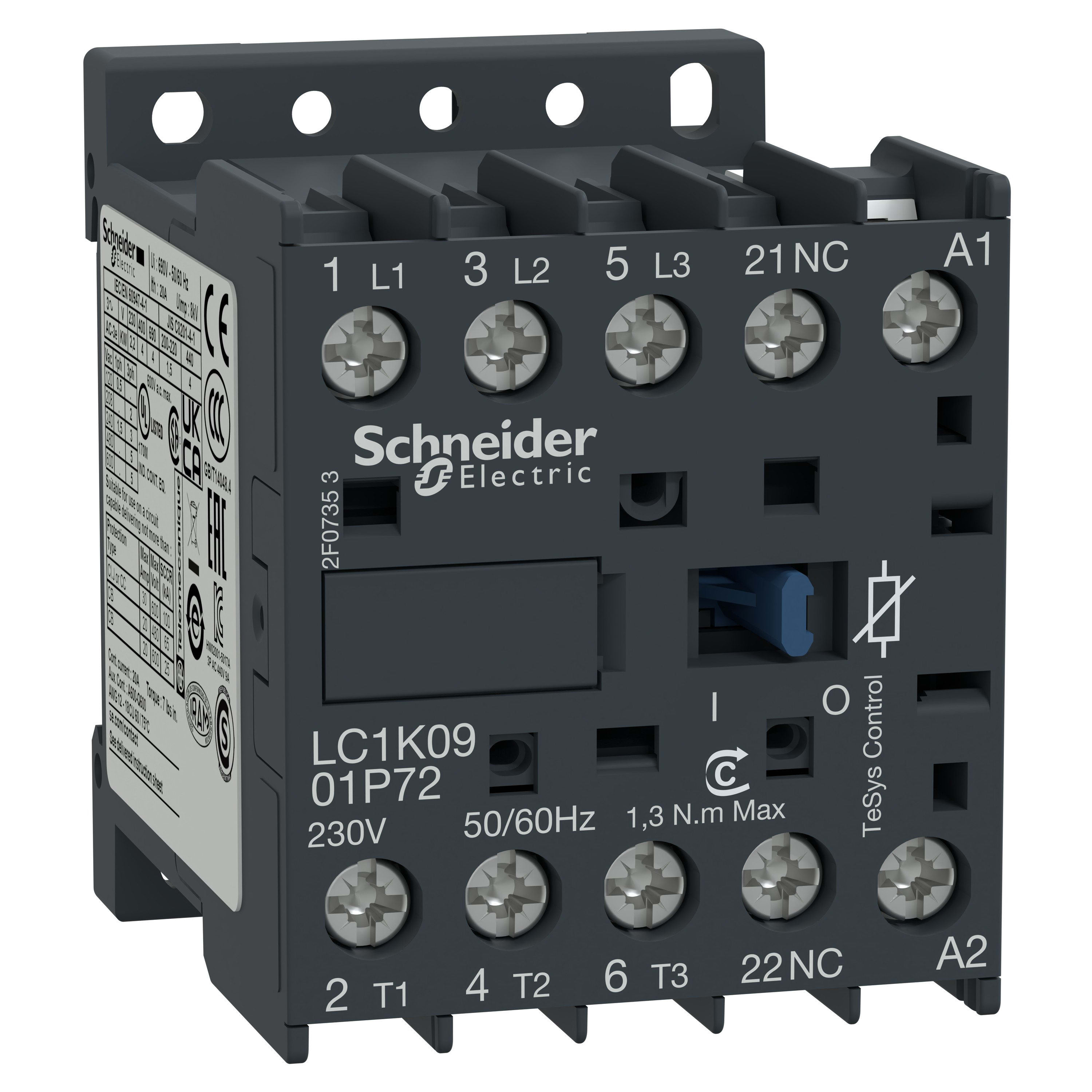 Schneider Electric - TeSys LC1K - contacteur - 3P - AC-3 440V - 6A - bobine 110Vca
