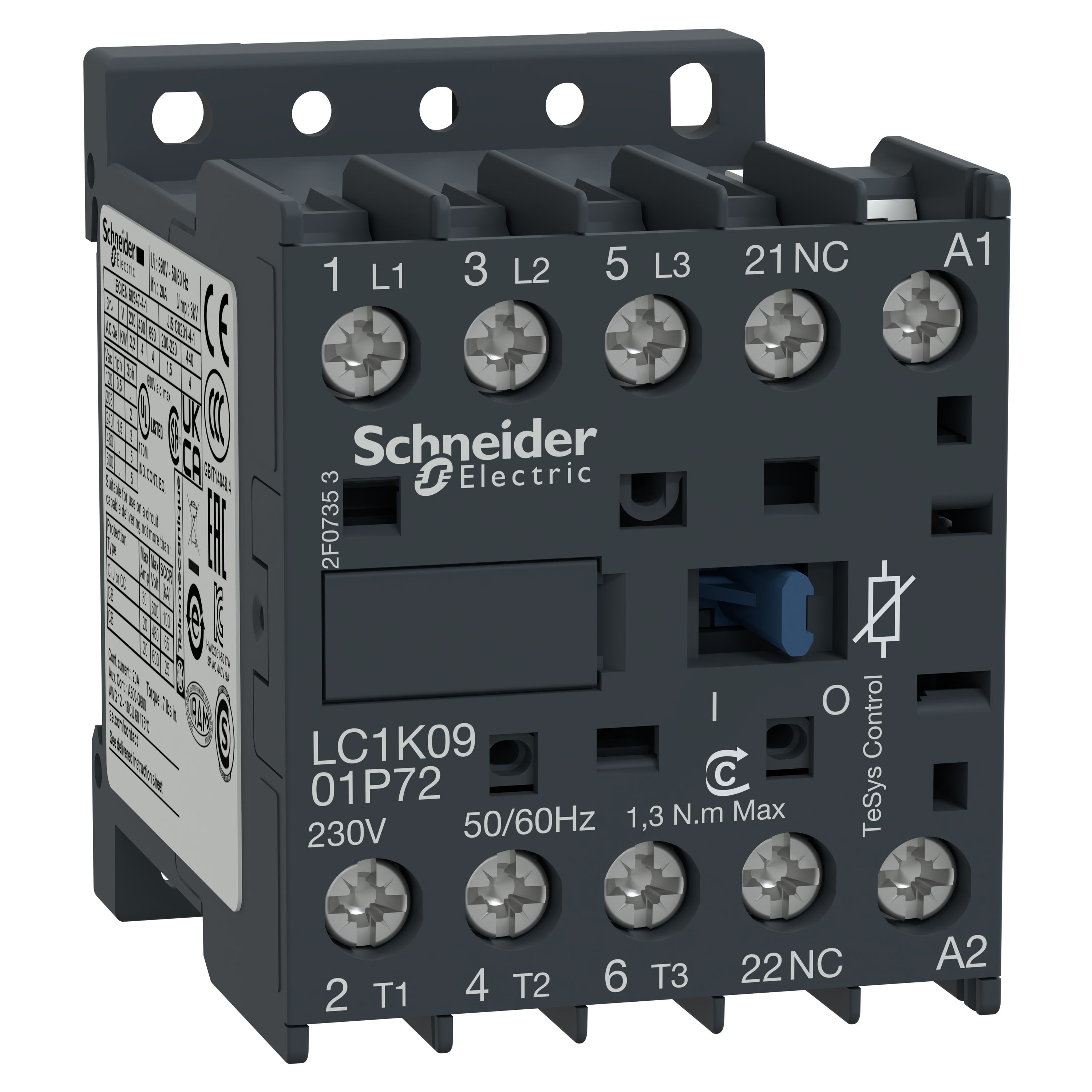 Schneider Electric - TeSys LC1K - contacteur - 3P - AC-3 440V - 6A - bobine 230Vca