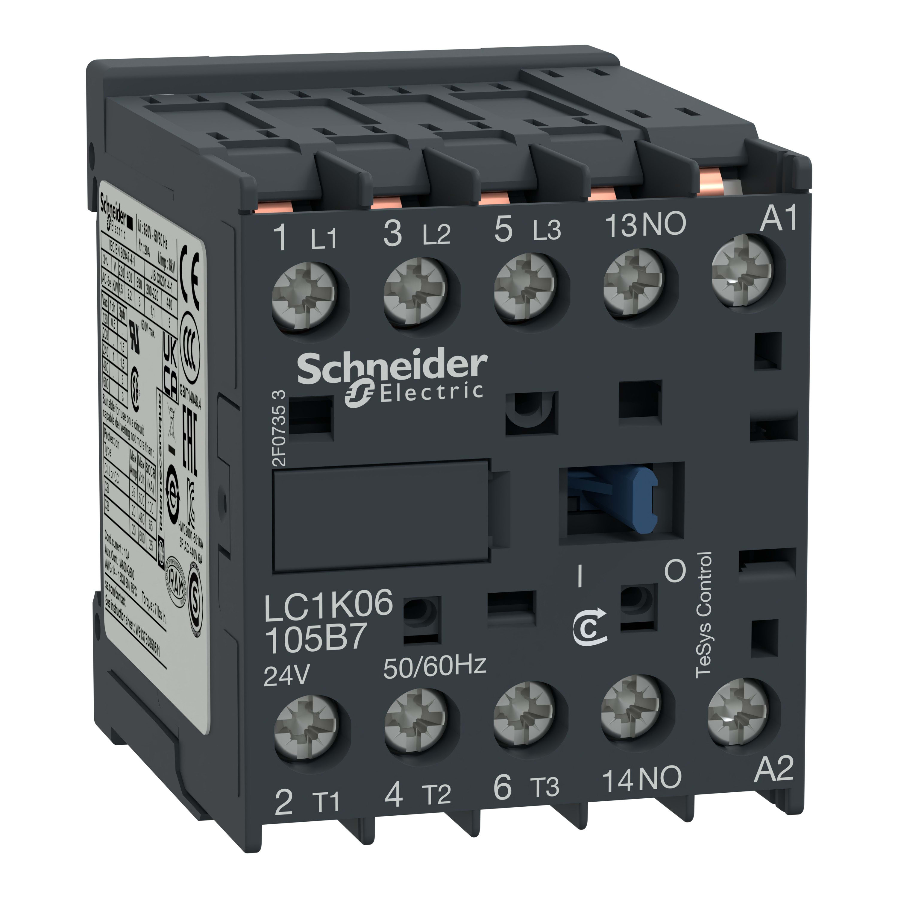 Schneider Electric - TeSys LC1K - contacteur - 3P - AC-3 440V - 6A - bobine 380..400Vca