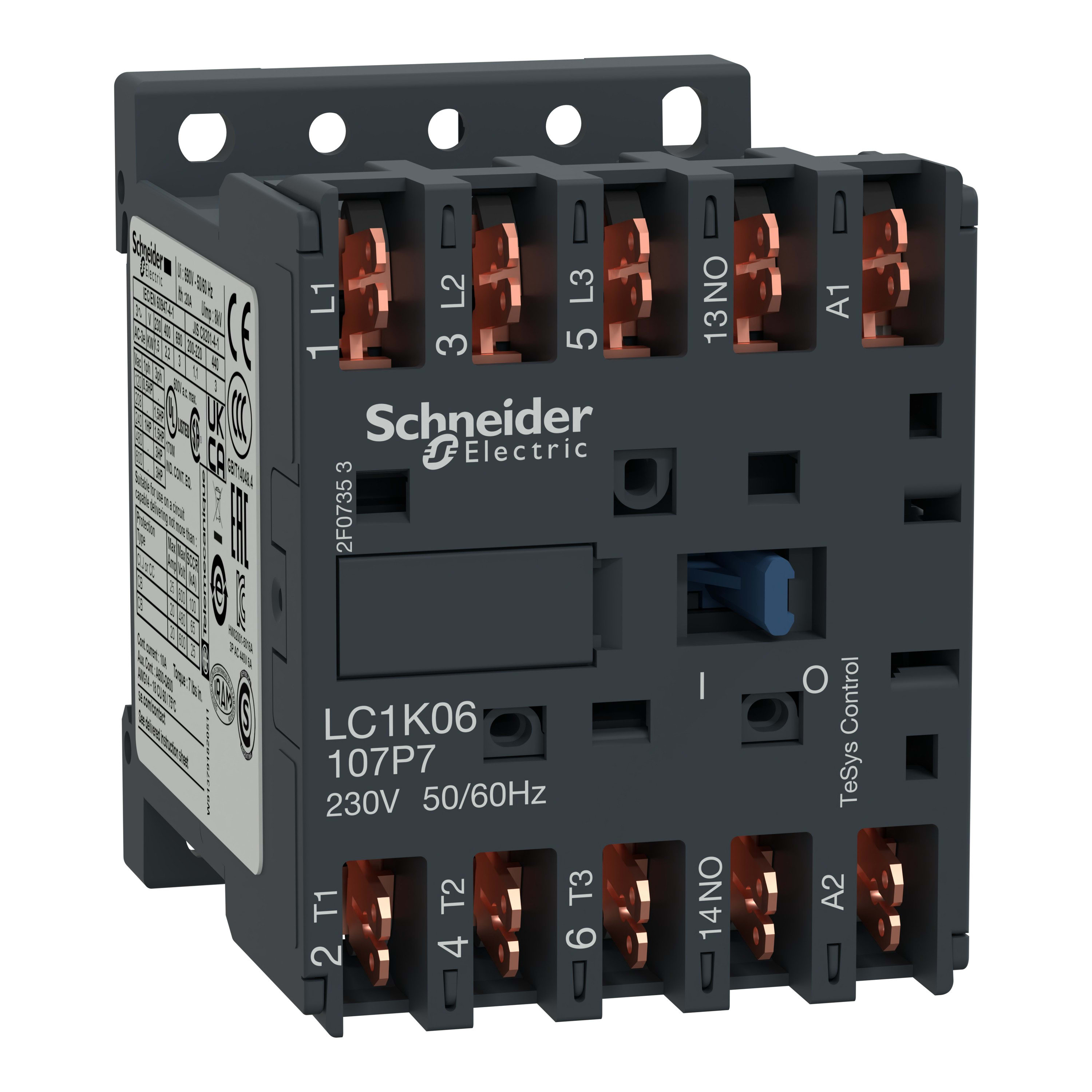 Schneider Electric - TeSys LC1K - contacteur - 3P - AC-3 440V - 6A - bobine 230Vca