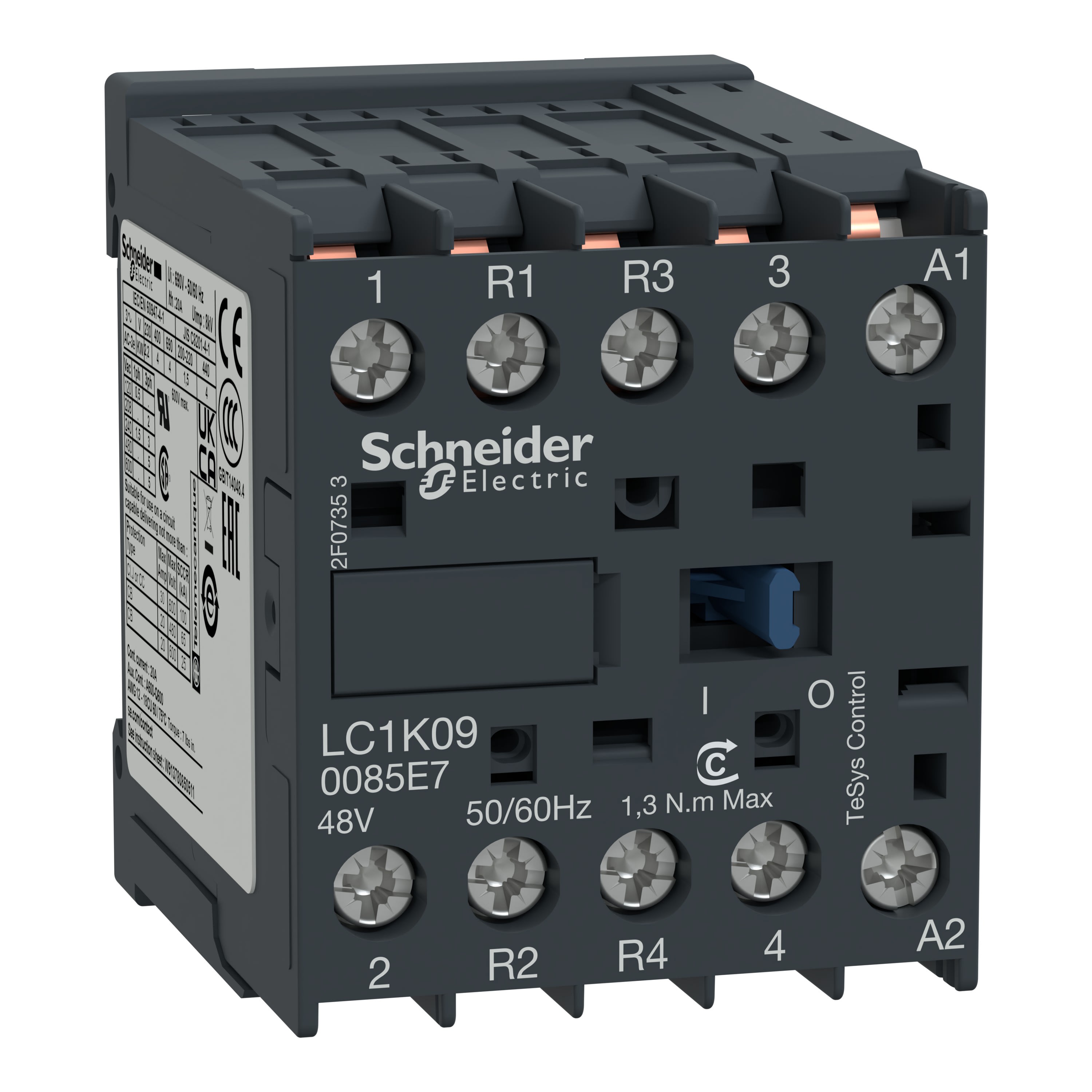 Schneider Electric - TeSys LC1K - contacteur - 4P (2F+2O) - AC-1 440V - 20A - bobine 230Vca
