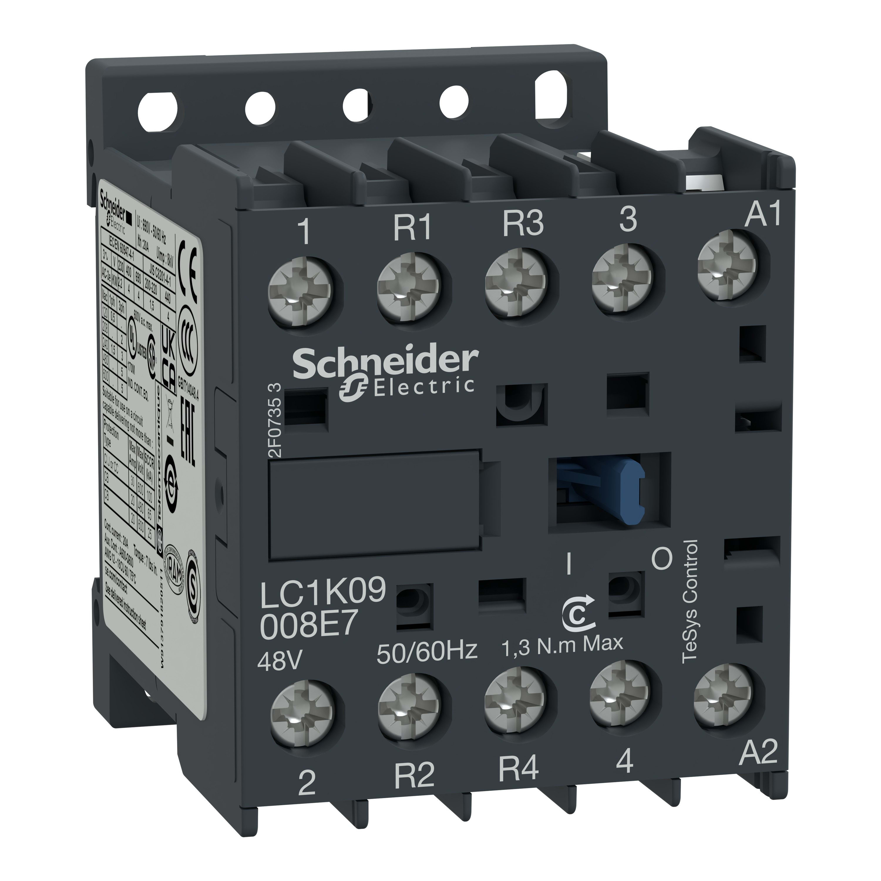 Schneider Electric - TeSys LC1K - contacteur - 4P (2F+2O) - AC-1 440V - 20A - bobine 230Vca