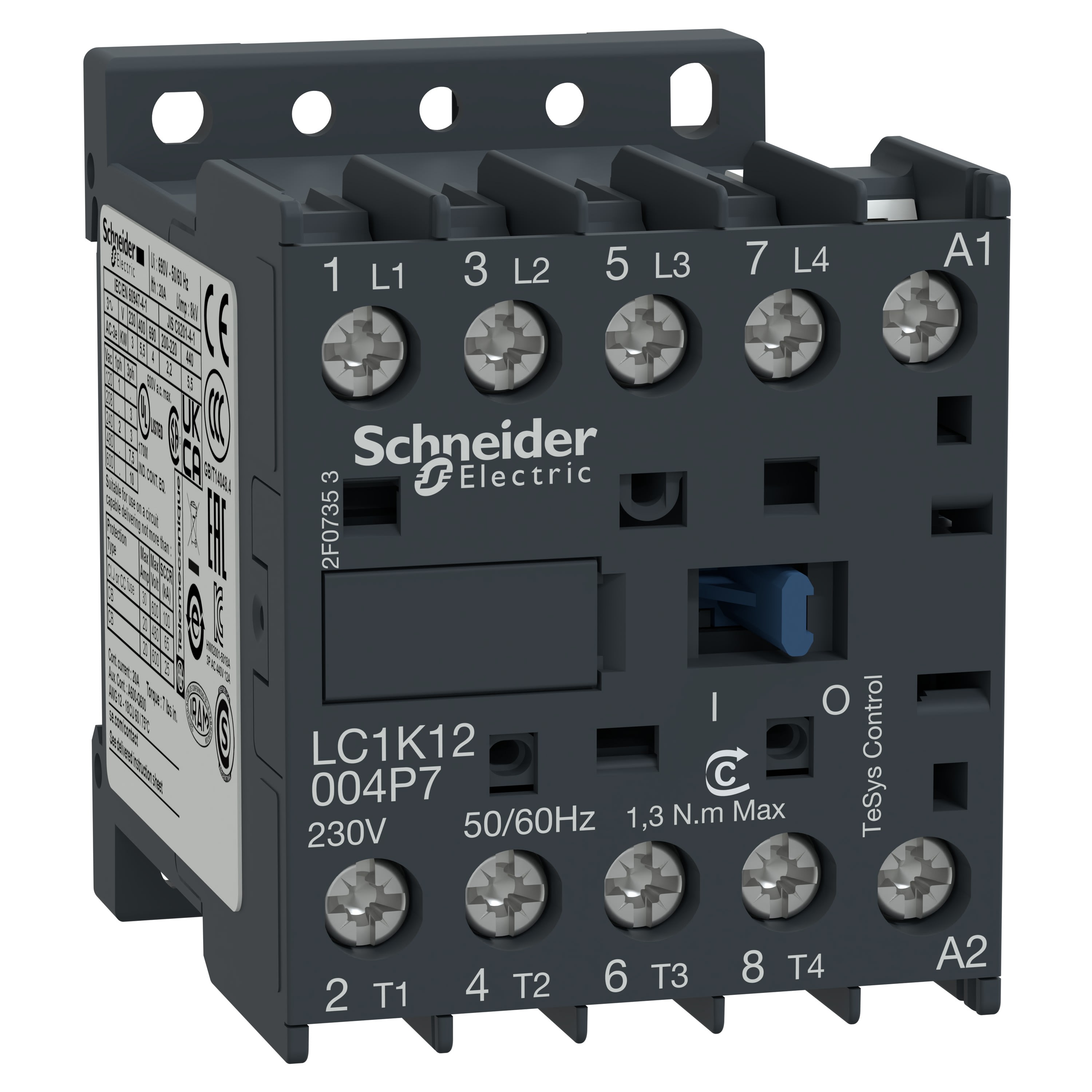 Schneider Electric - TeSys LC1K - contacteur - 4P - AC-1 440V - 20A - bobine 24Vca