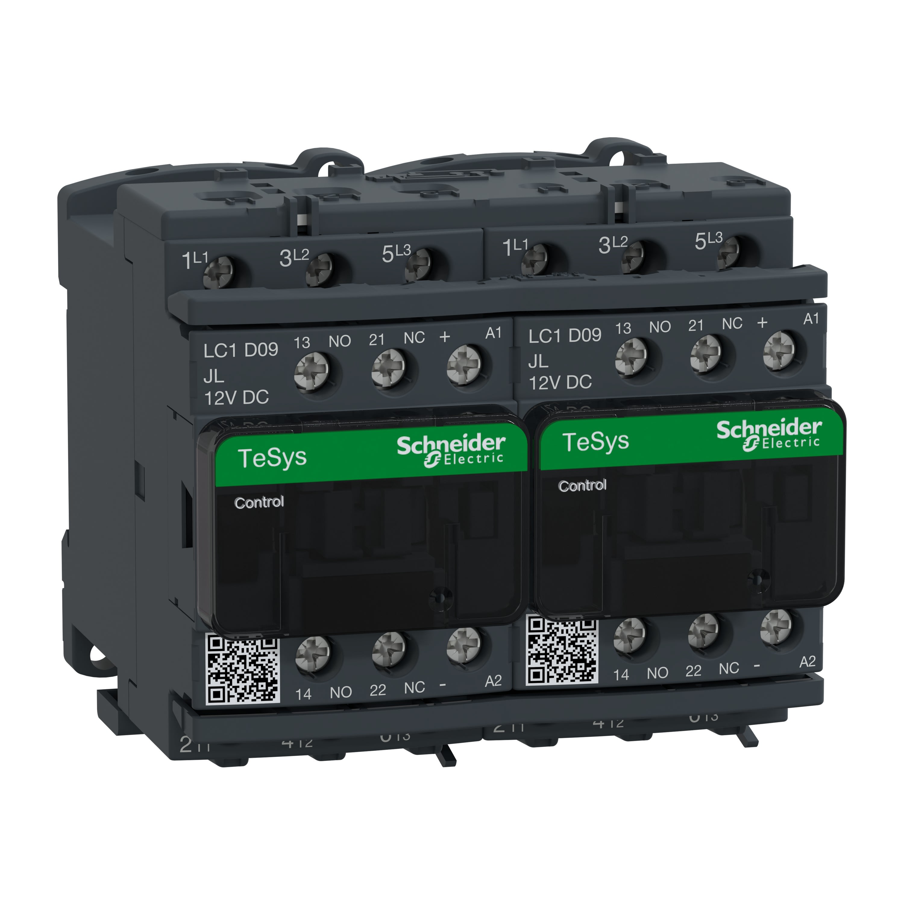 Schneider Electric - TeSys LC2D - contacteur inverseur - 3P - AC-3 440V - 9A - bobine 12Vcc