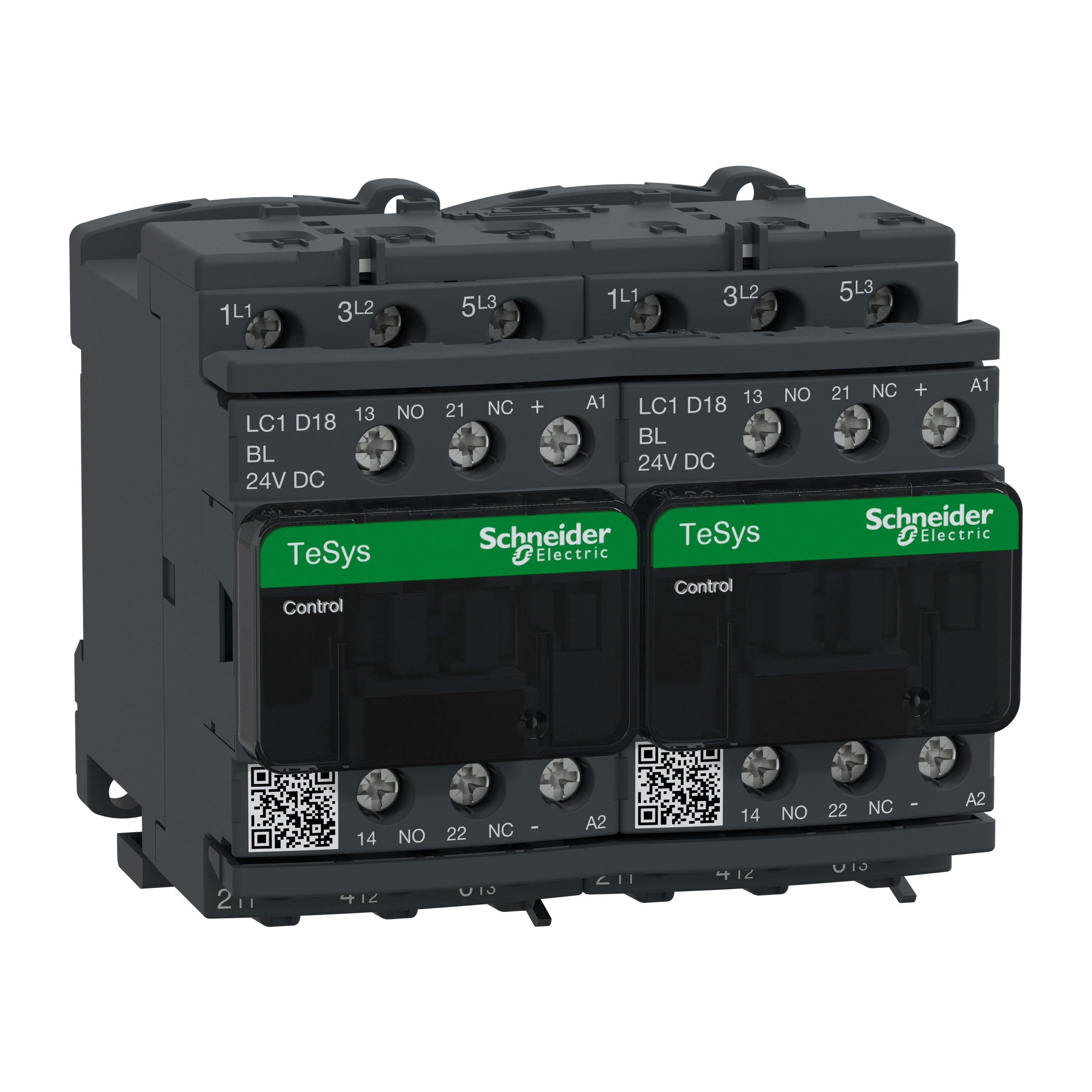 Schneider Electric - TeSys LC2D - contacteur inverseur - 3P - AC-3 440V - 18A - bobine 24Vcc