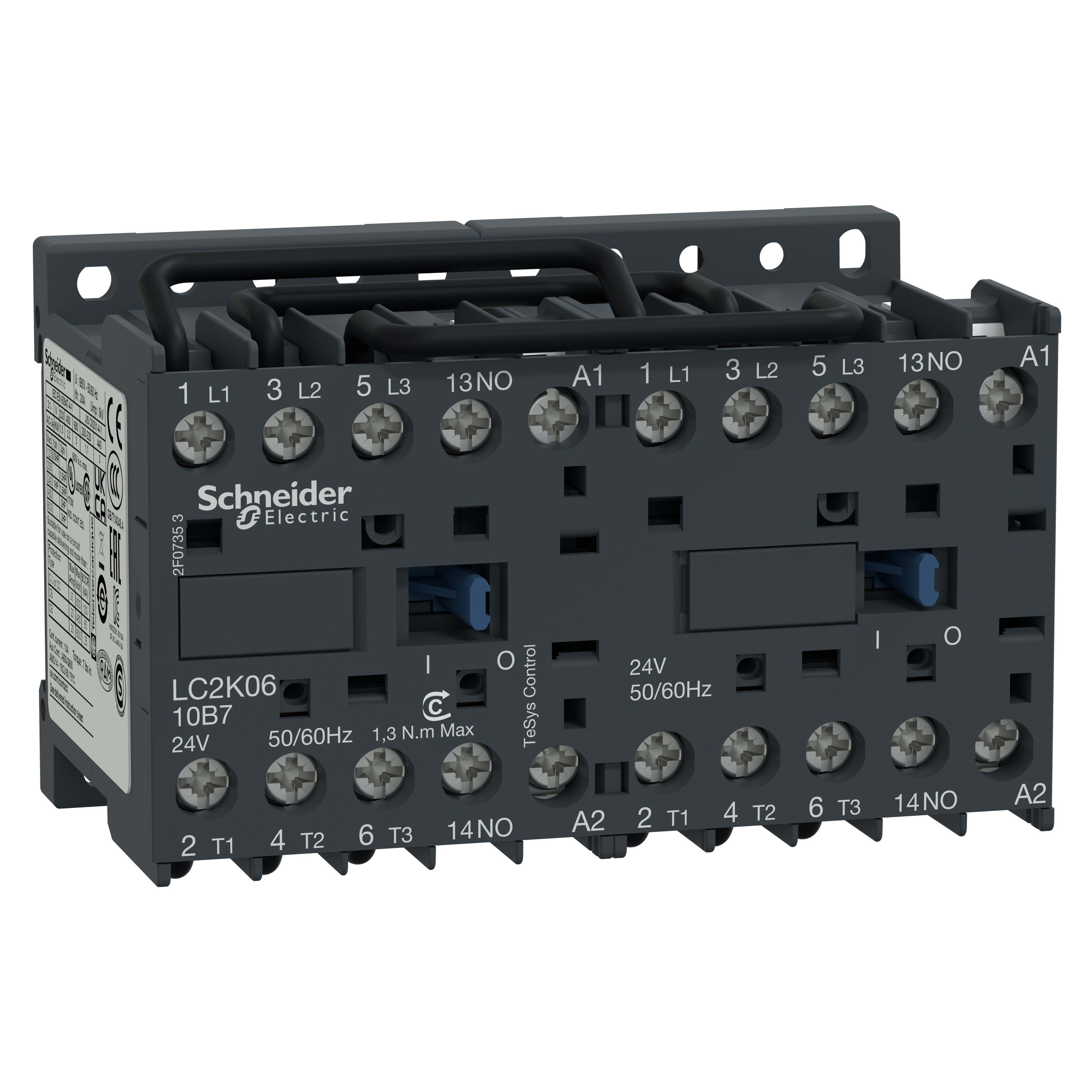 Schneider Electric - contacteur inverseur TeSys LC2K 3P AC3 440V 6 A bobine 200 à 208 V CA
