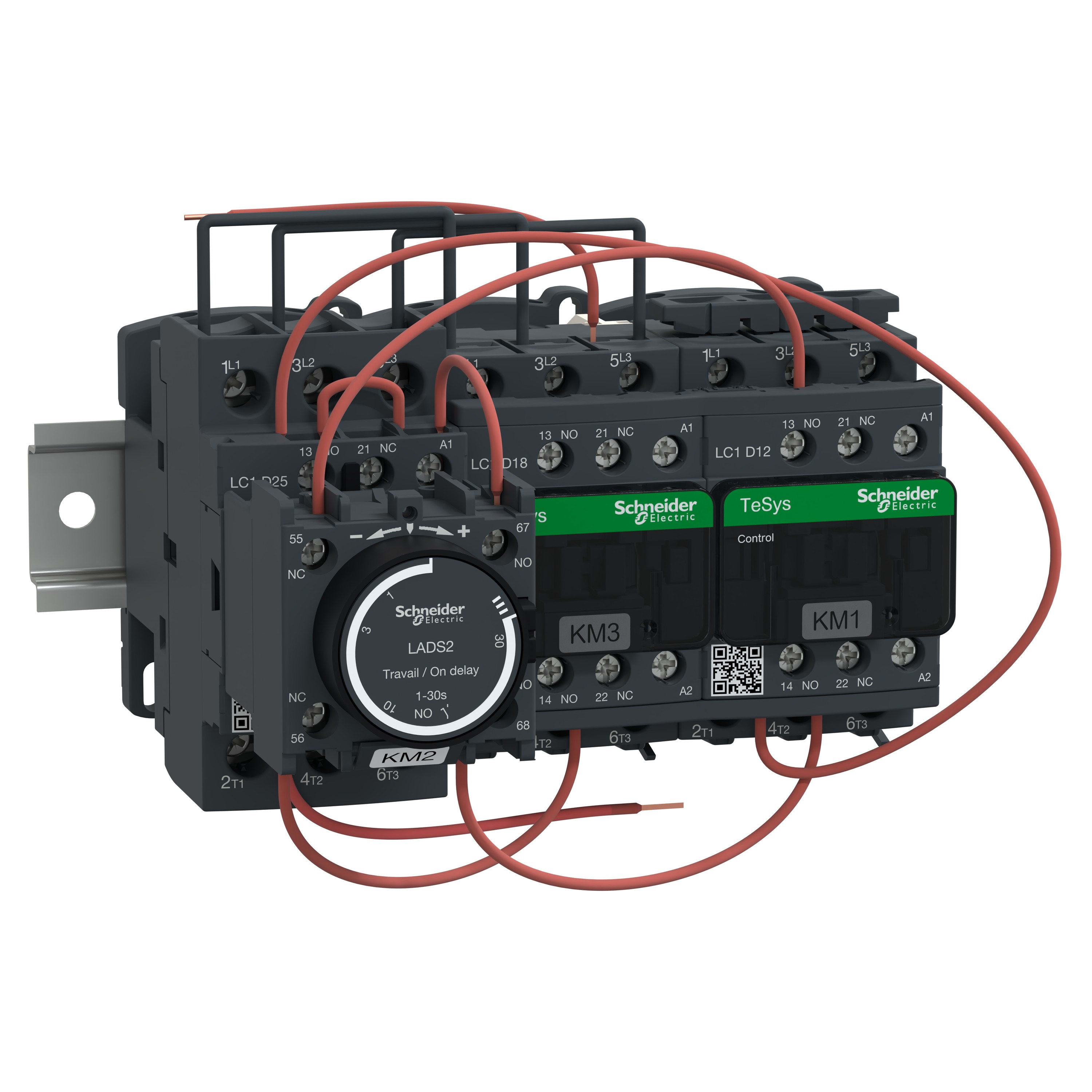 Schneider Electric - TeSys LC3D - démarreur étoile triangle sur profilé - bobine 230Vca